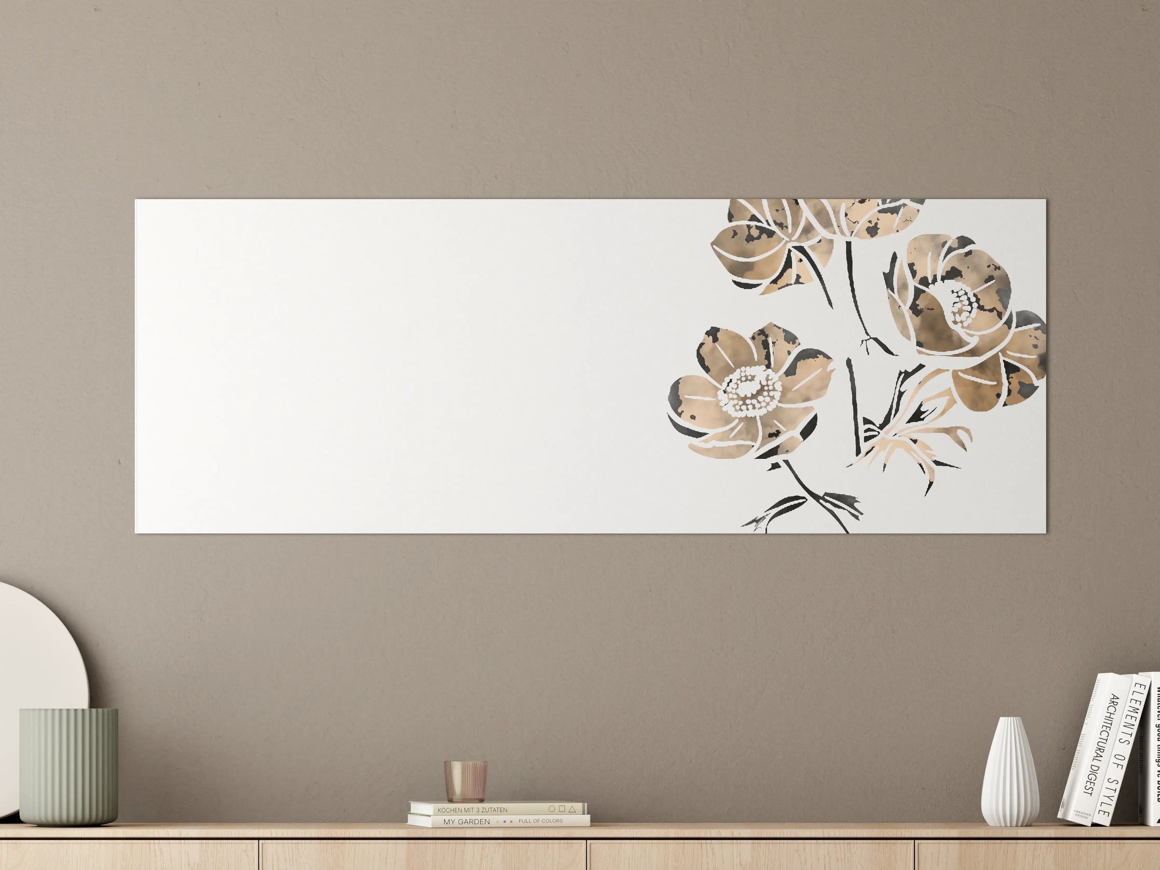 Große Wandbilder - Blumen auf weißem Hintergrund - Aquarell