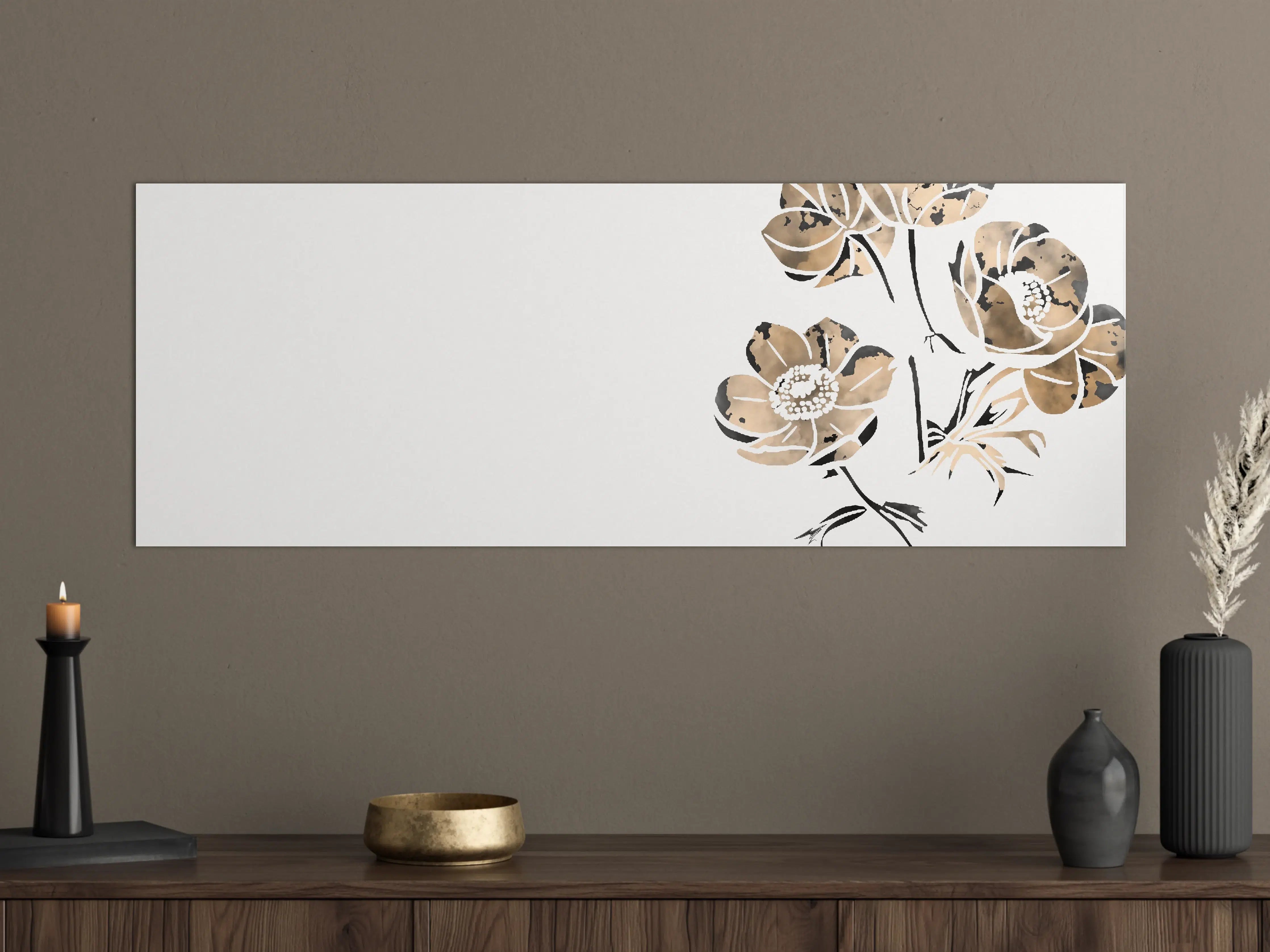 Große Wandbilder - Blumen auf weißem Hintergrund - Aquarell