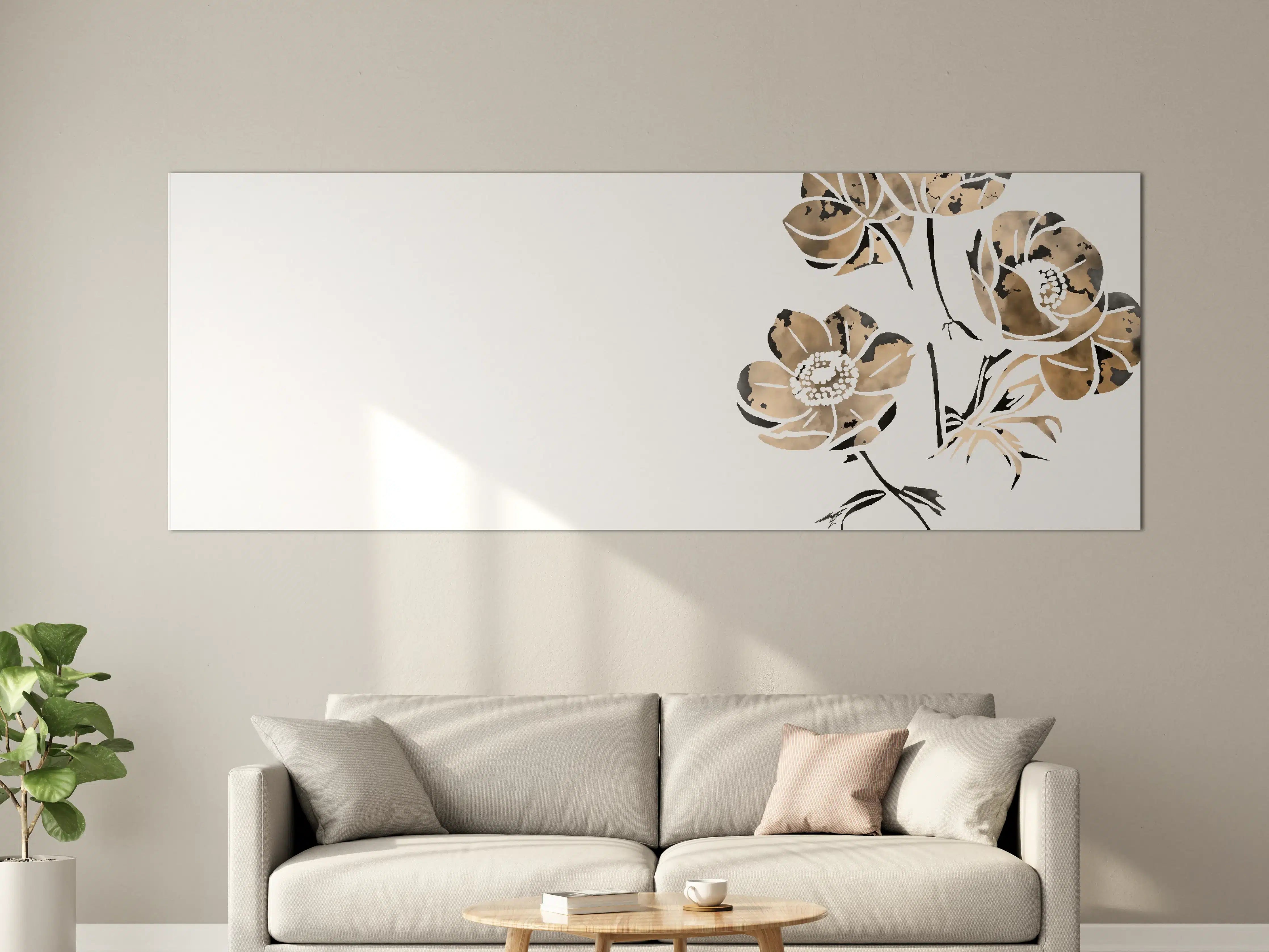 Große Wandbilder - Blumen auf weißem Hintergrund - Aquarell