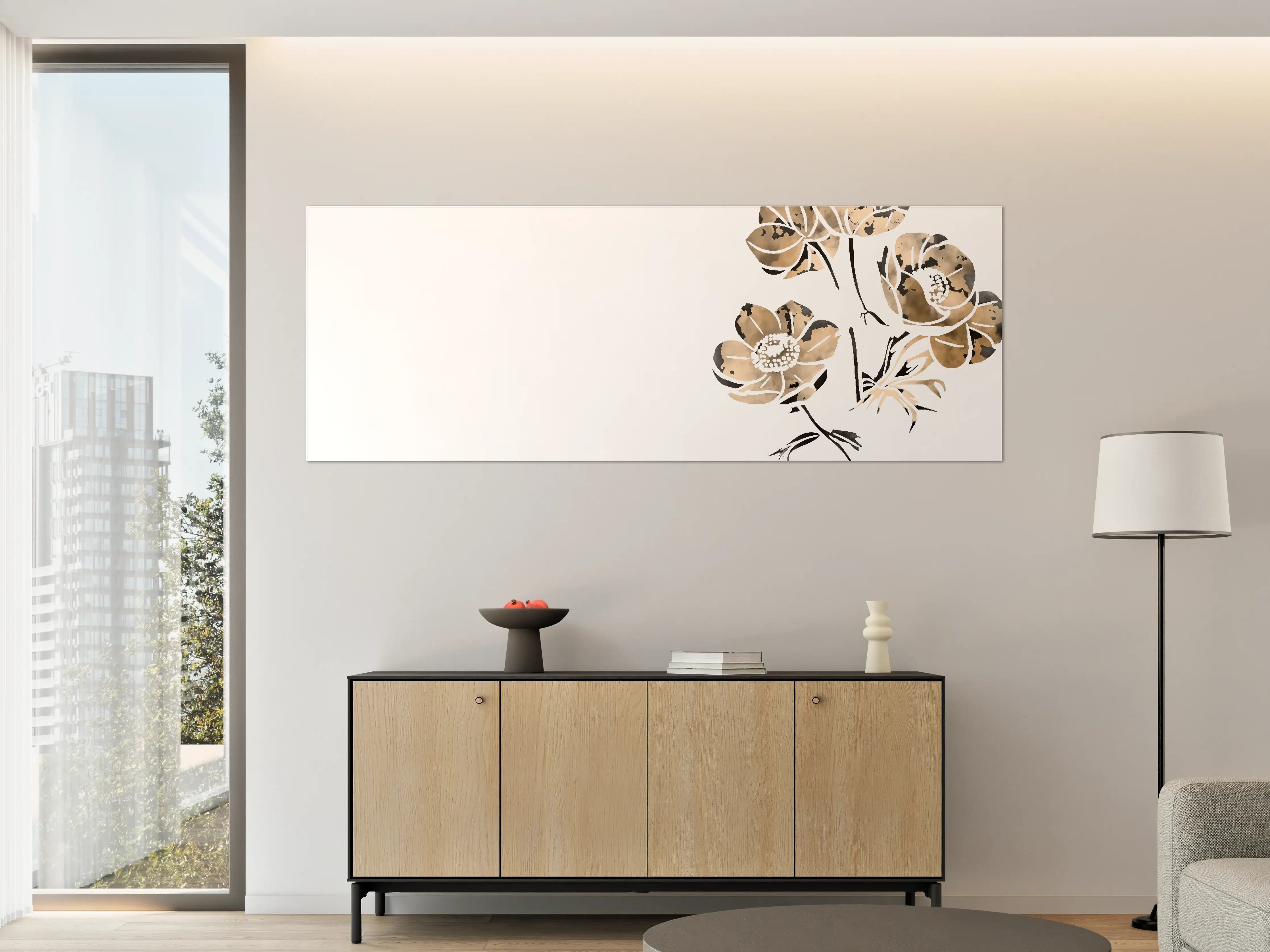 Große Wandbilder - Blumen auf weißem Hintergrund - Aquarell