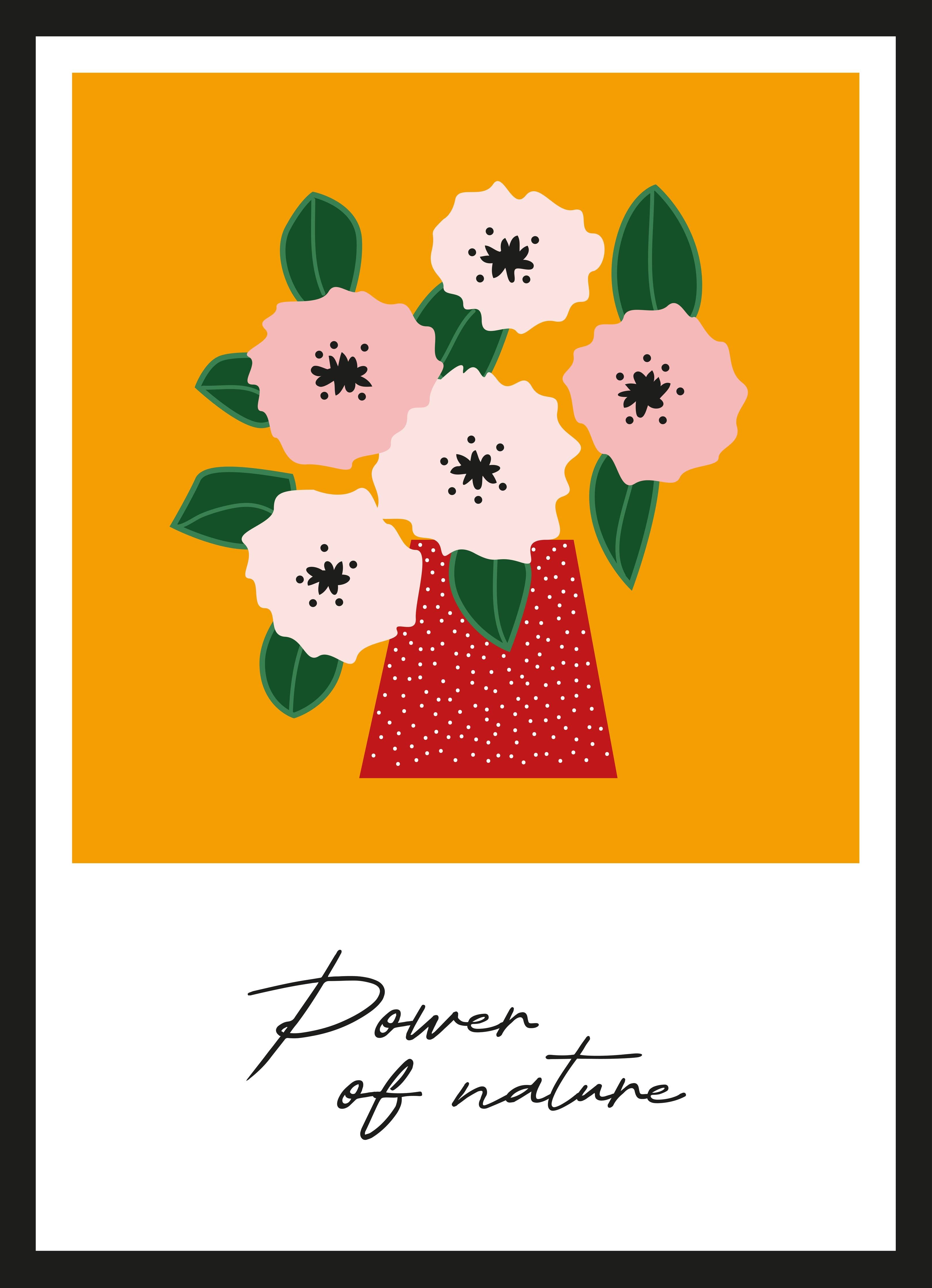 Große Wandbilder-Blumen im Vasen auf Orange Hintergrund