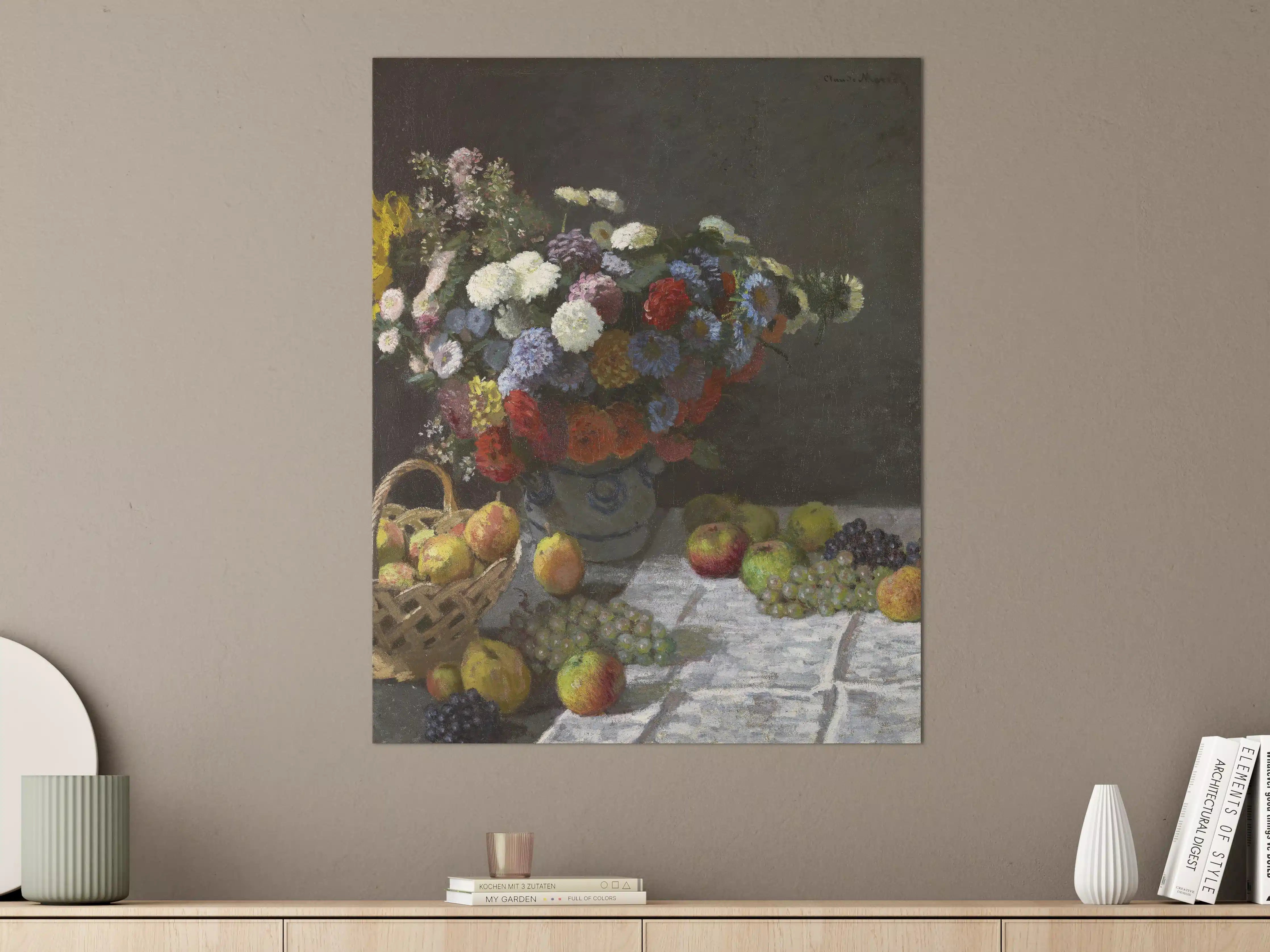 Große Wandbilder - Blumen und Obst im Stillleben