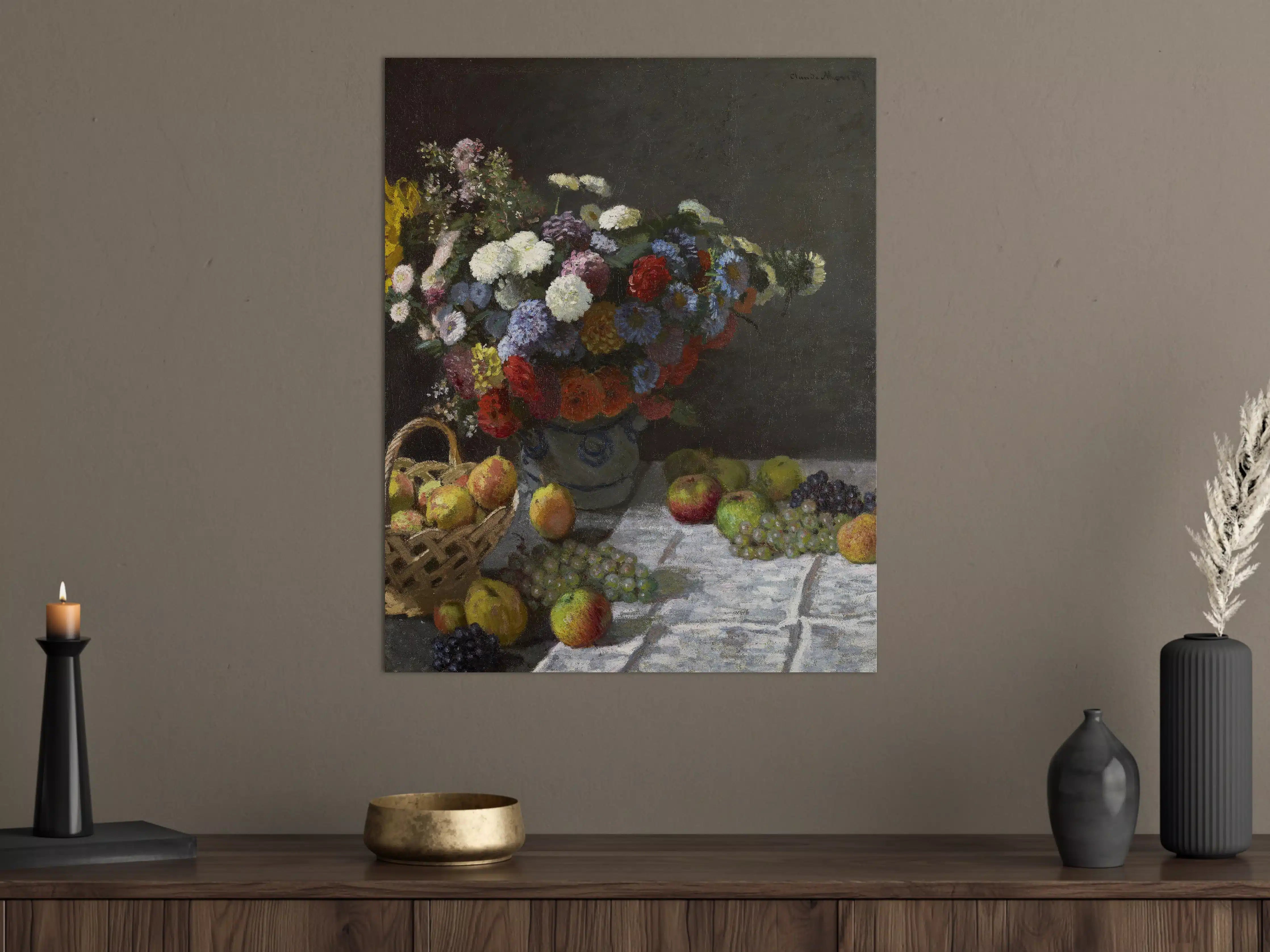 Große Wandbilder - Blumen und Obst im Stillleben