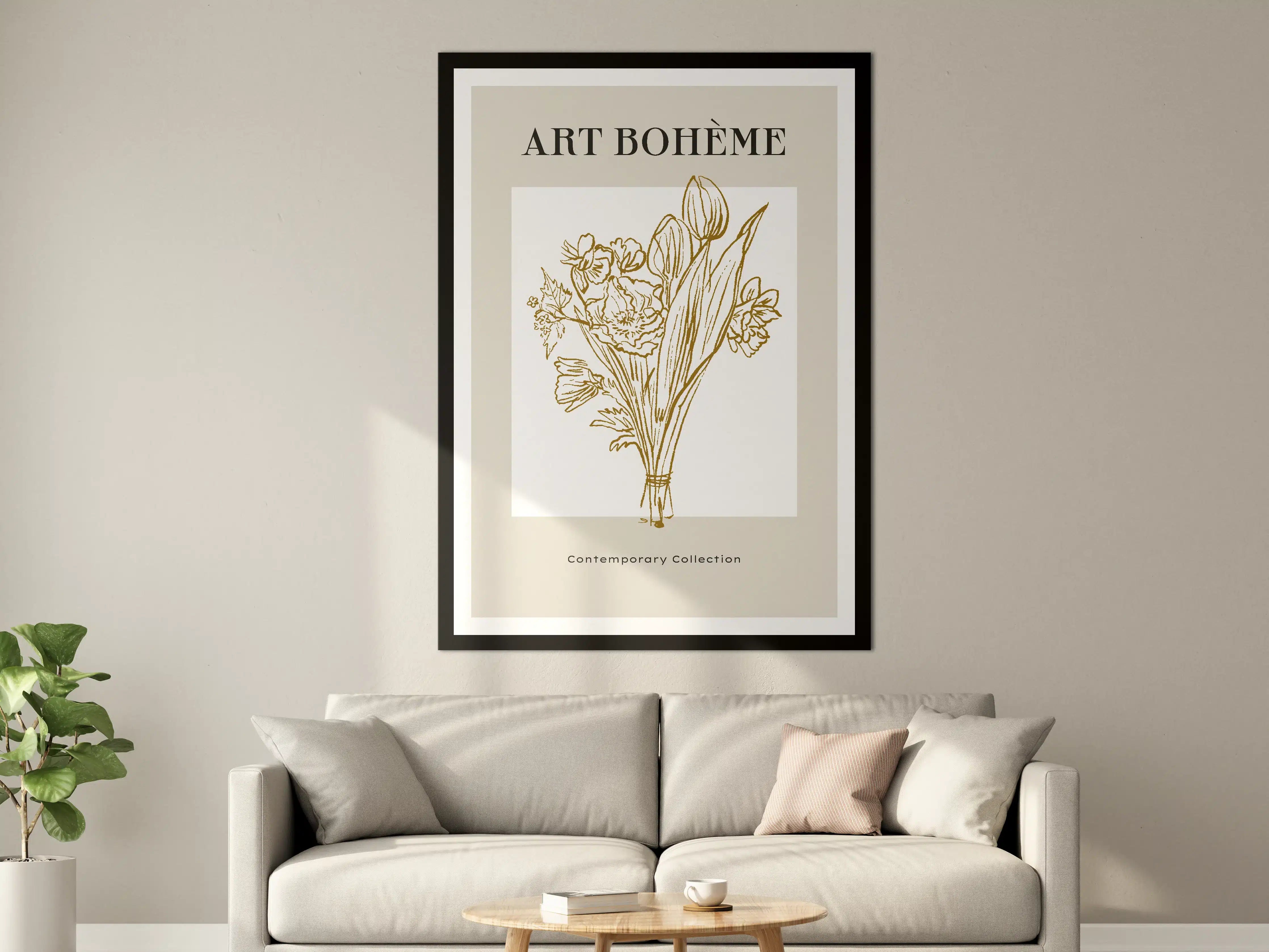 Große Wandbilder - Blumenillustration im Art Déco-Stil