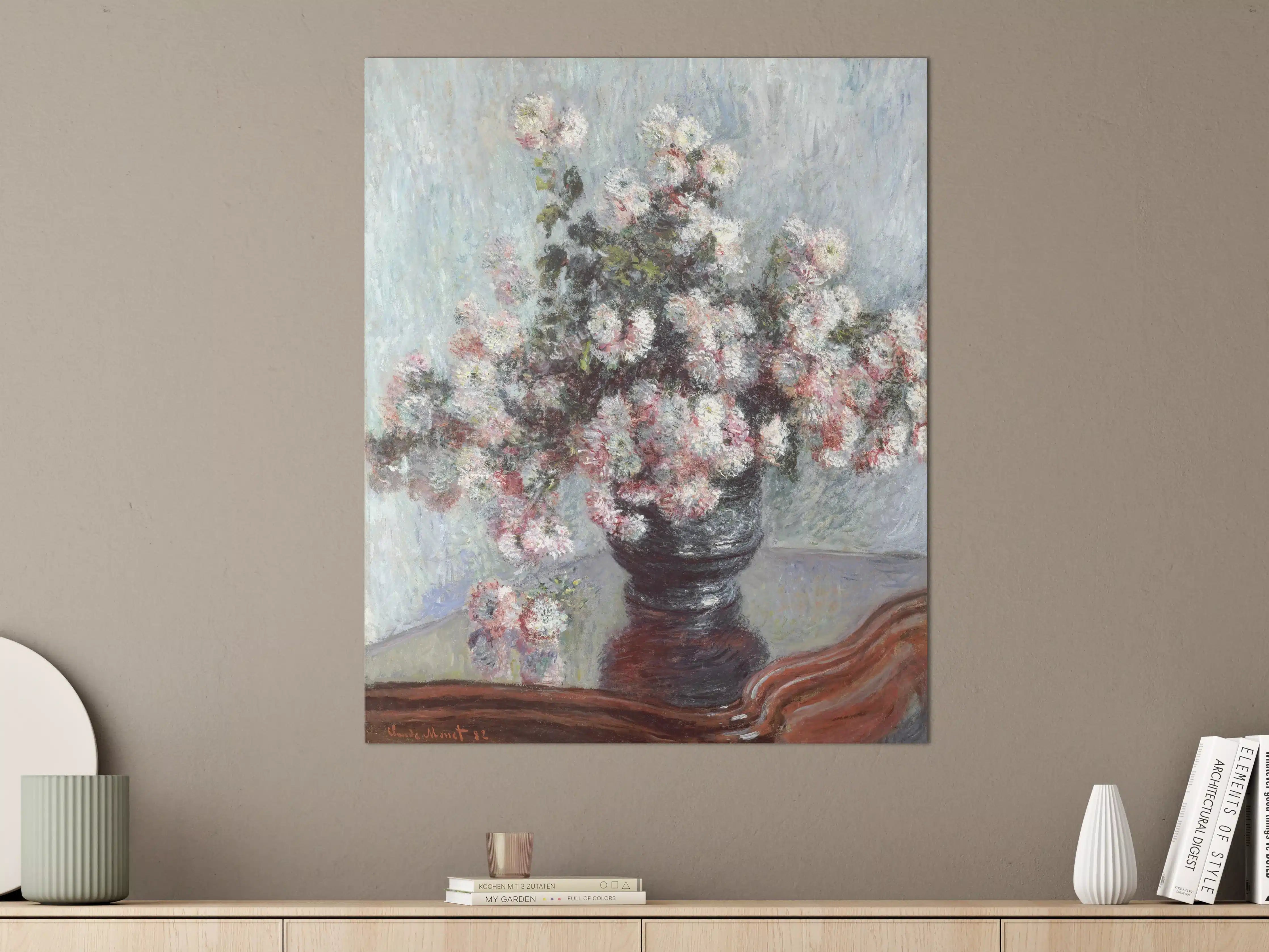 Große Wandbilder - Blumenstrauß in dunklem Vase