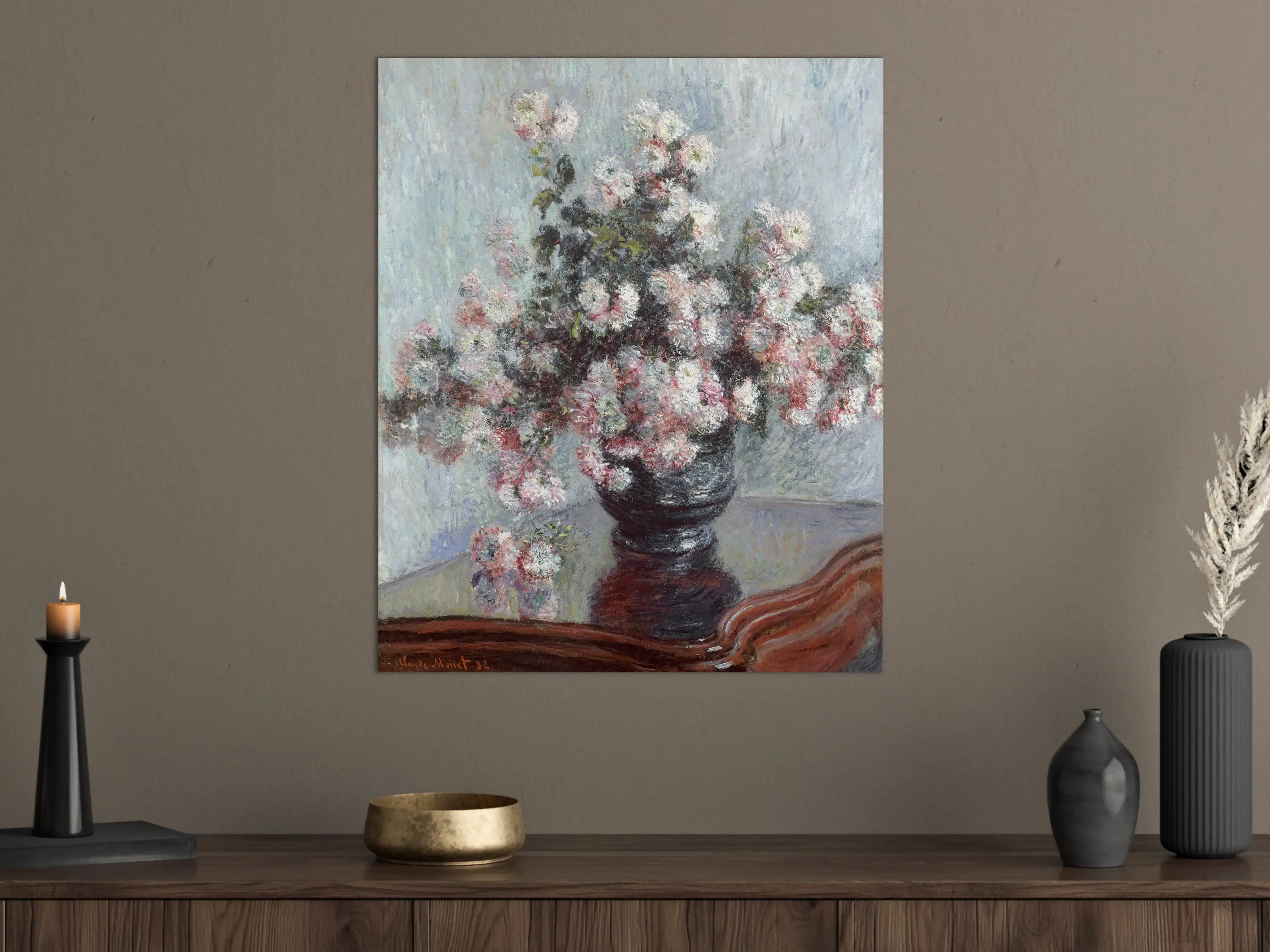 Große Wandbilder - Blumenstrauß in dunklem Vase