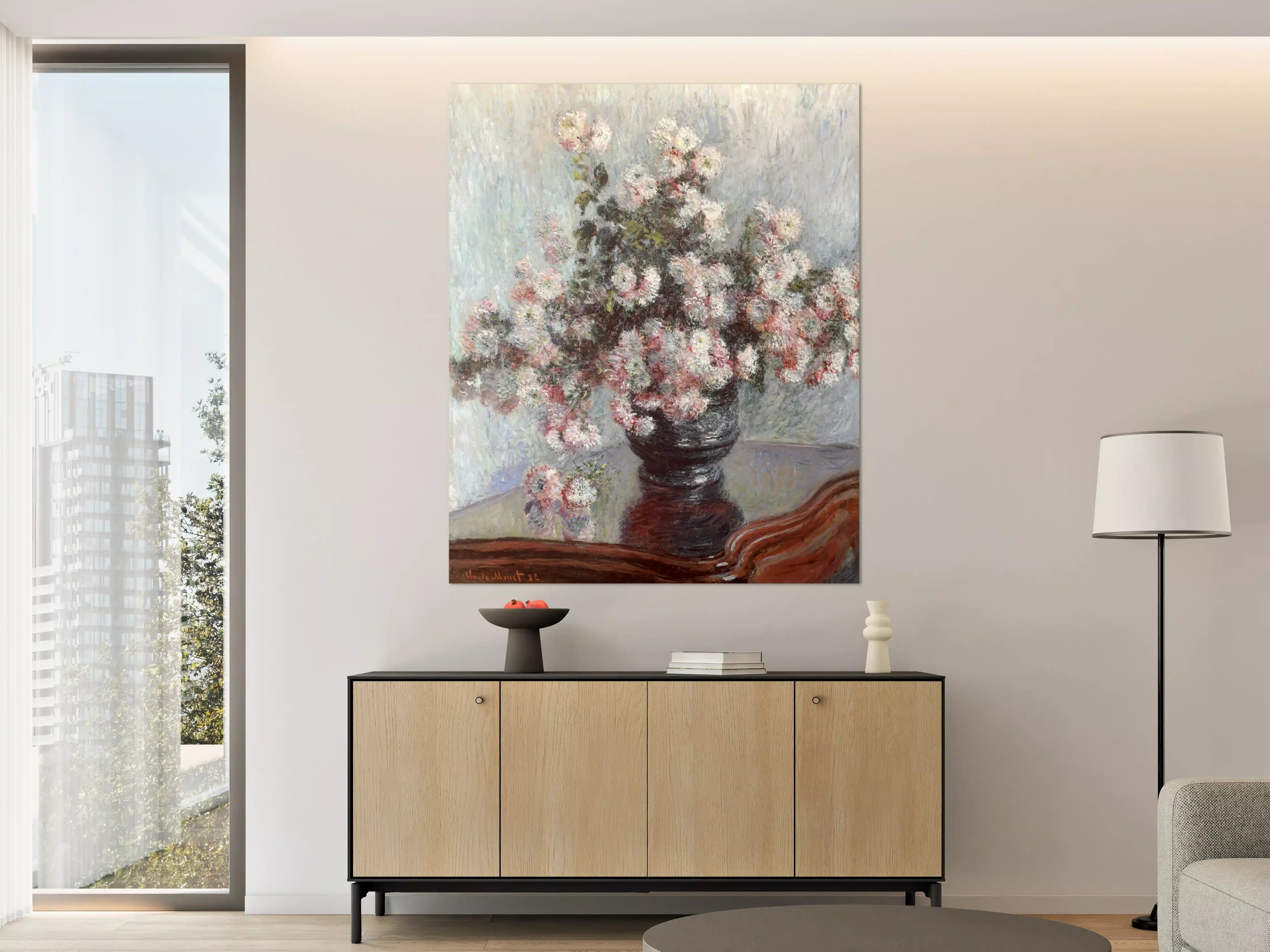 Große Wandbilder - Blumenstrauß in dunklem Vase