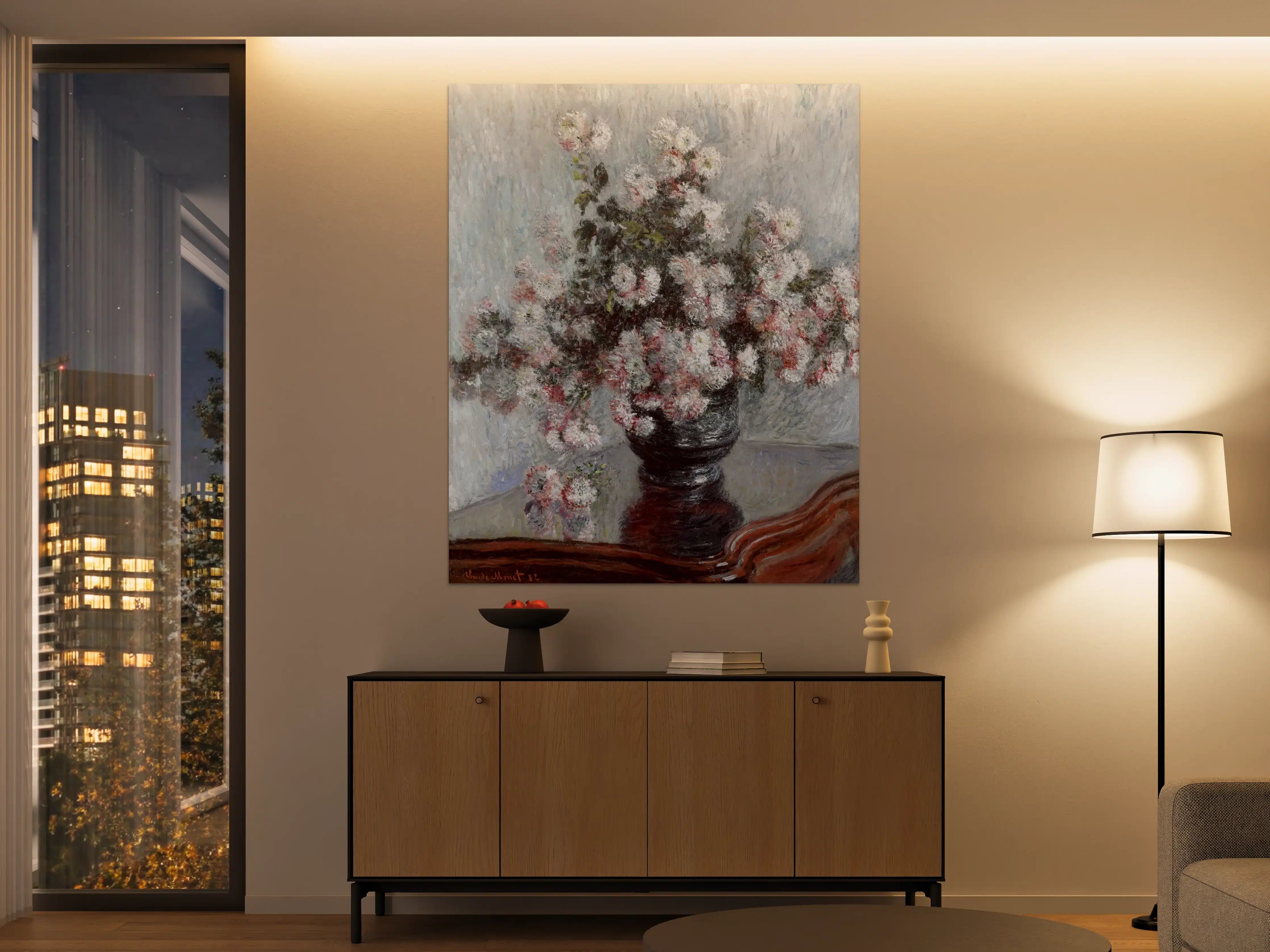 Große Wandbilder - Blumenstrauß in dunklem Vase