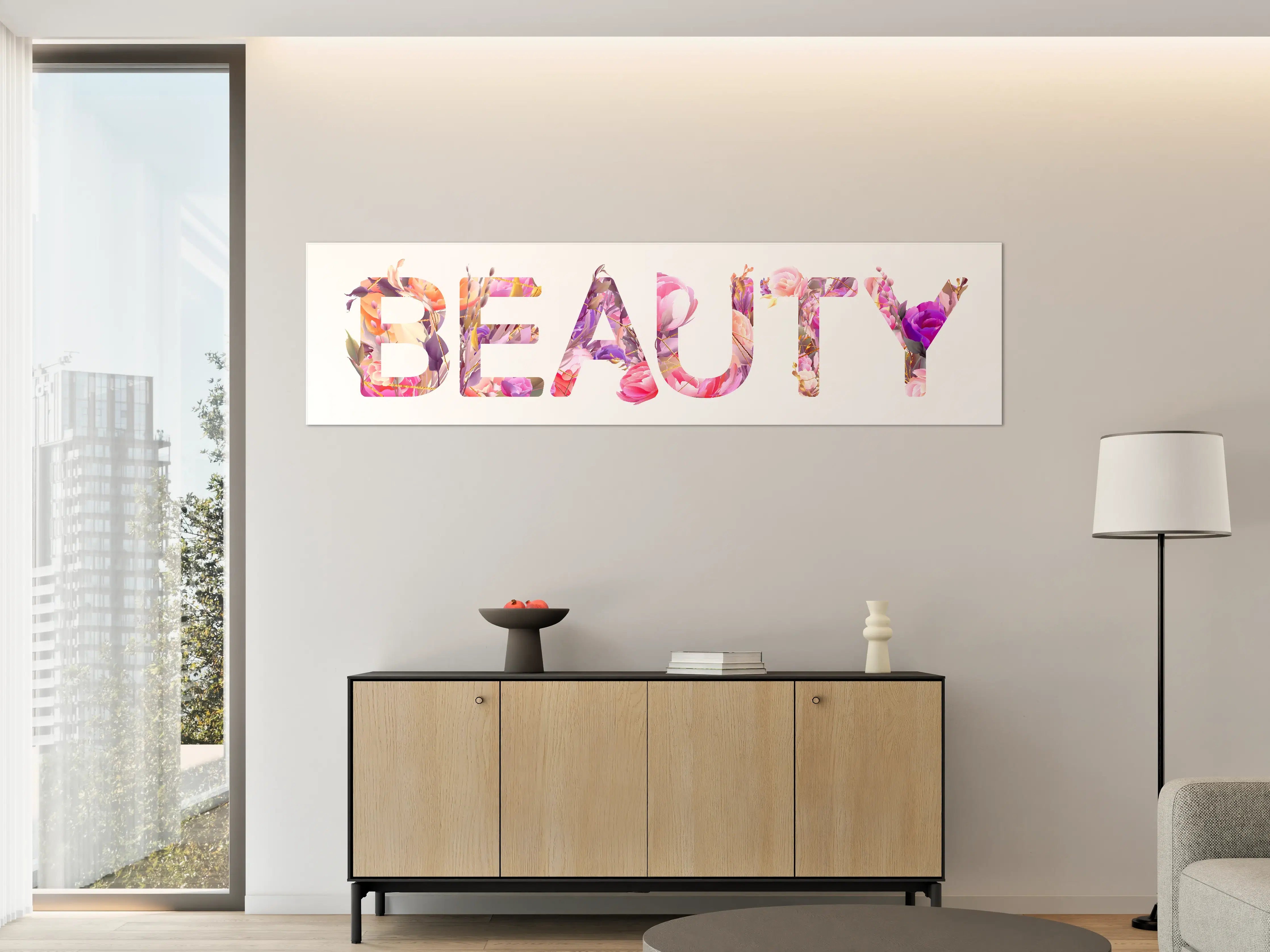 Große Wandbilder - Blumige Beauty-Schrift