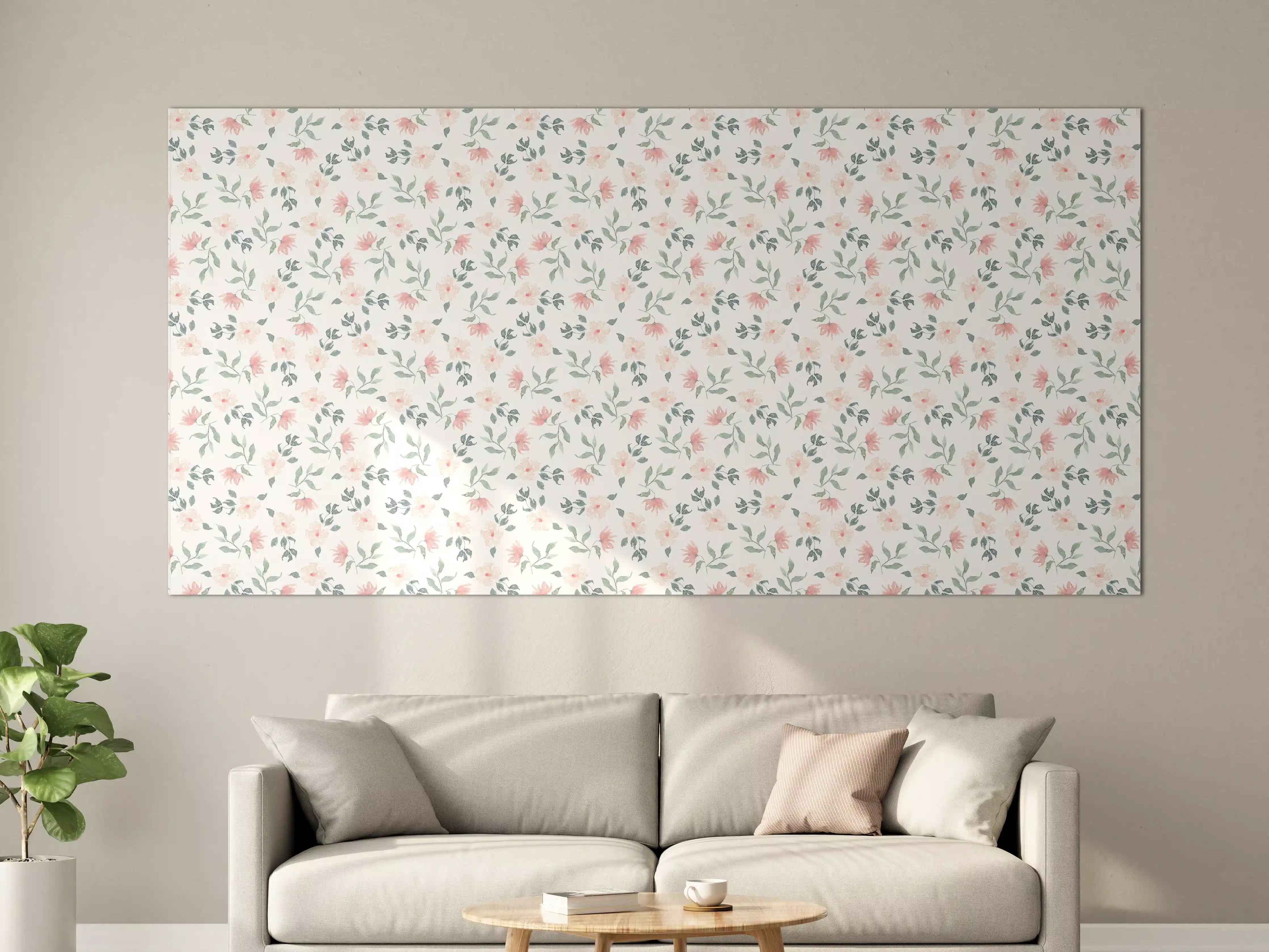 Große Wandbilder - Blumiges Design mit Pastellfarben