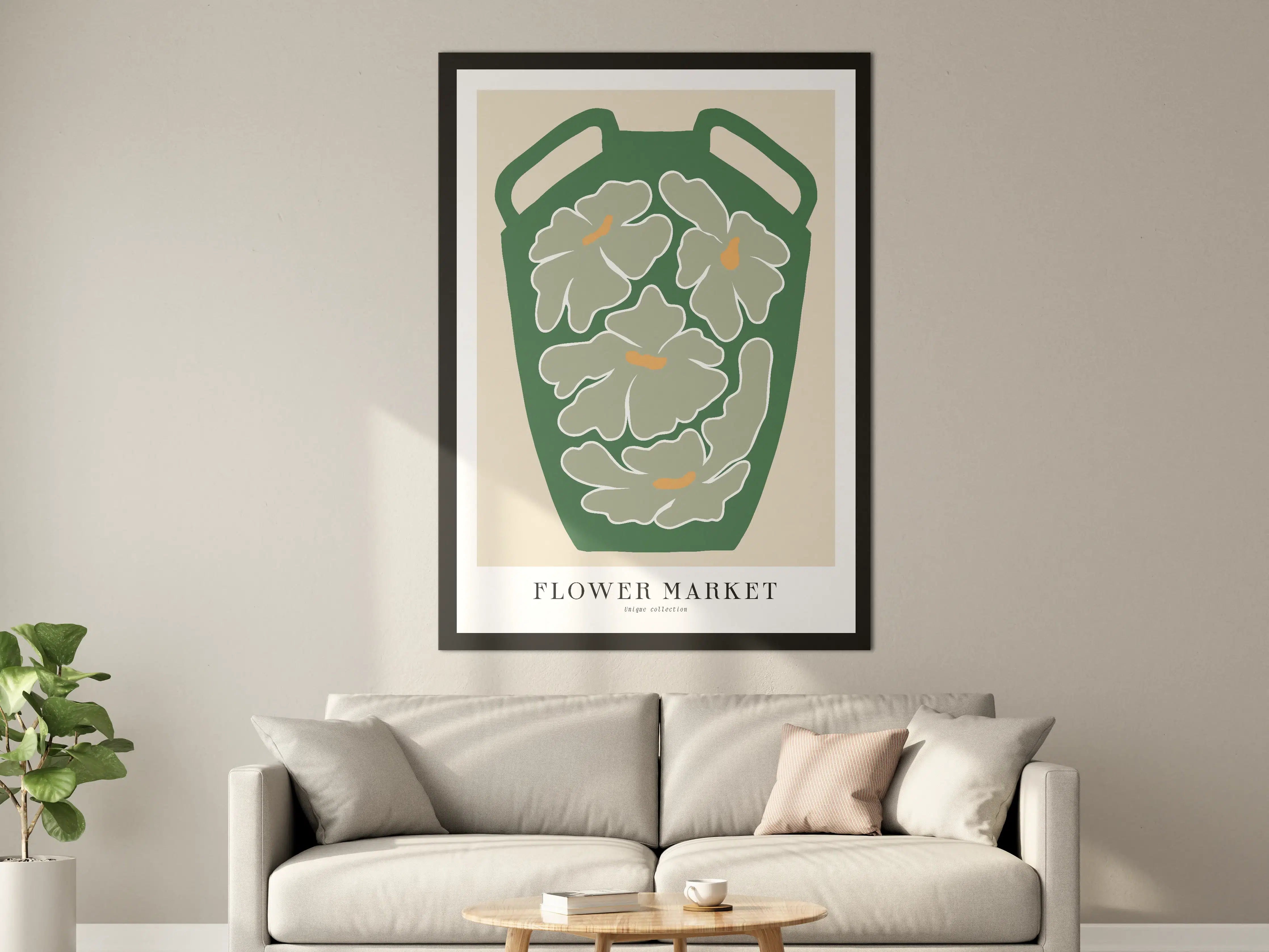 Große Wandbilder - Blumiges Poster im modernen Stil