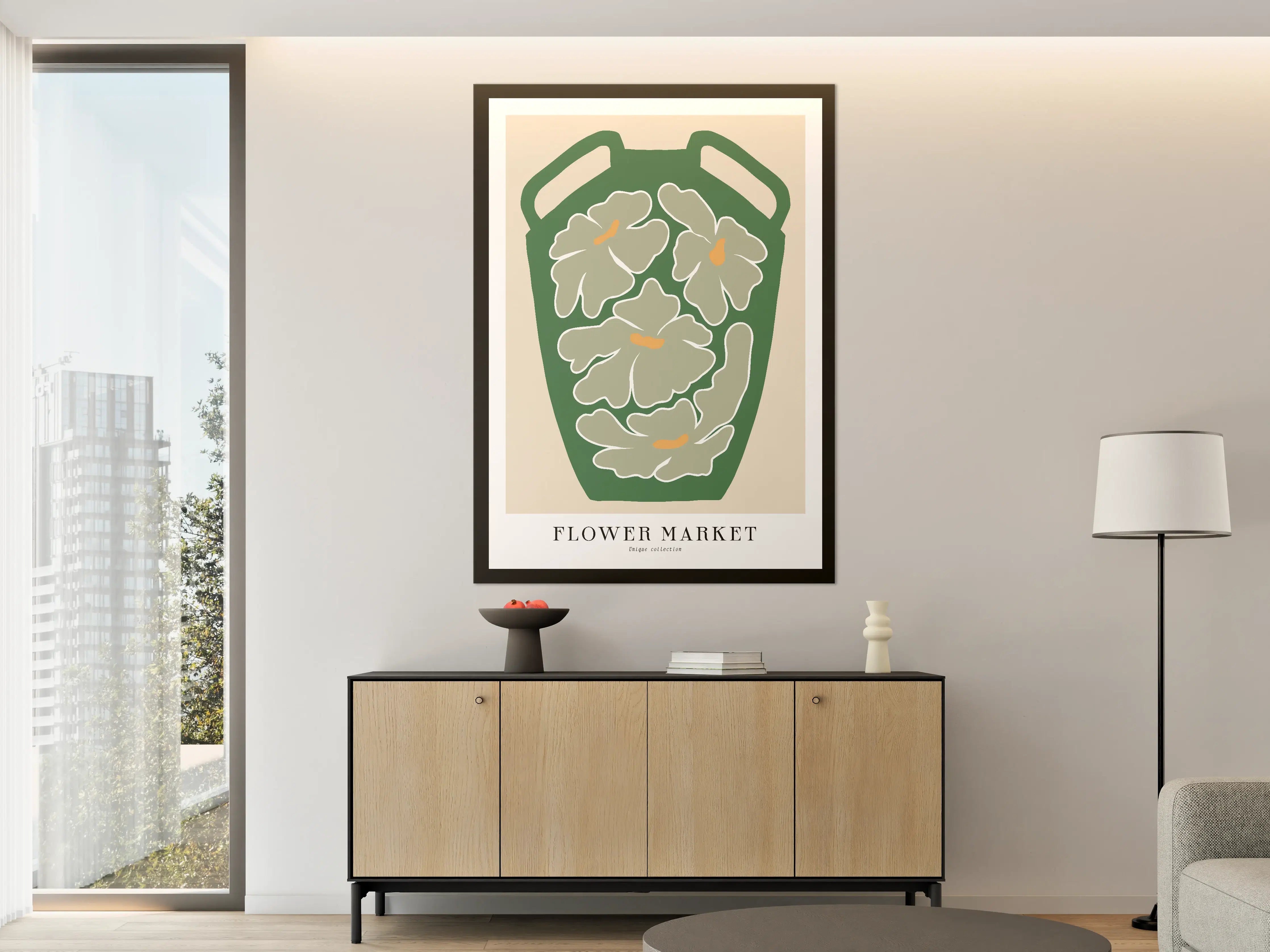 Große Wandbilder - Blumiges Poster im modernen Stil