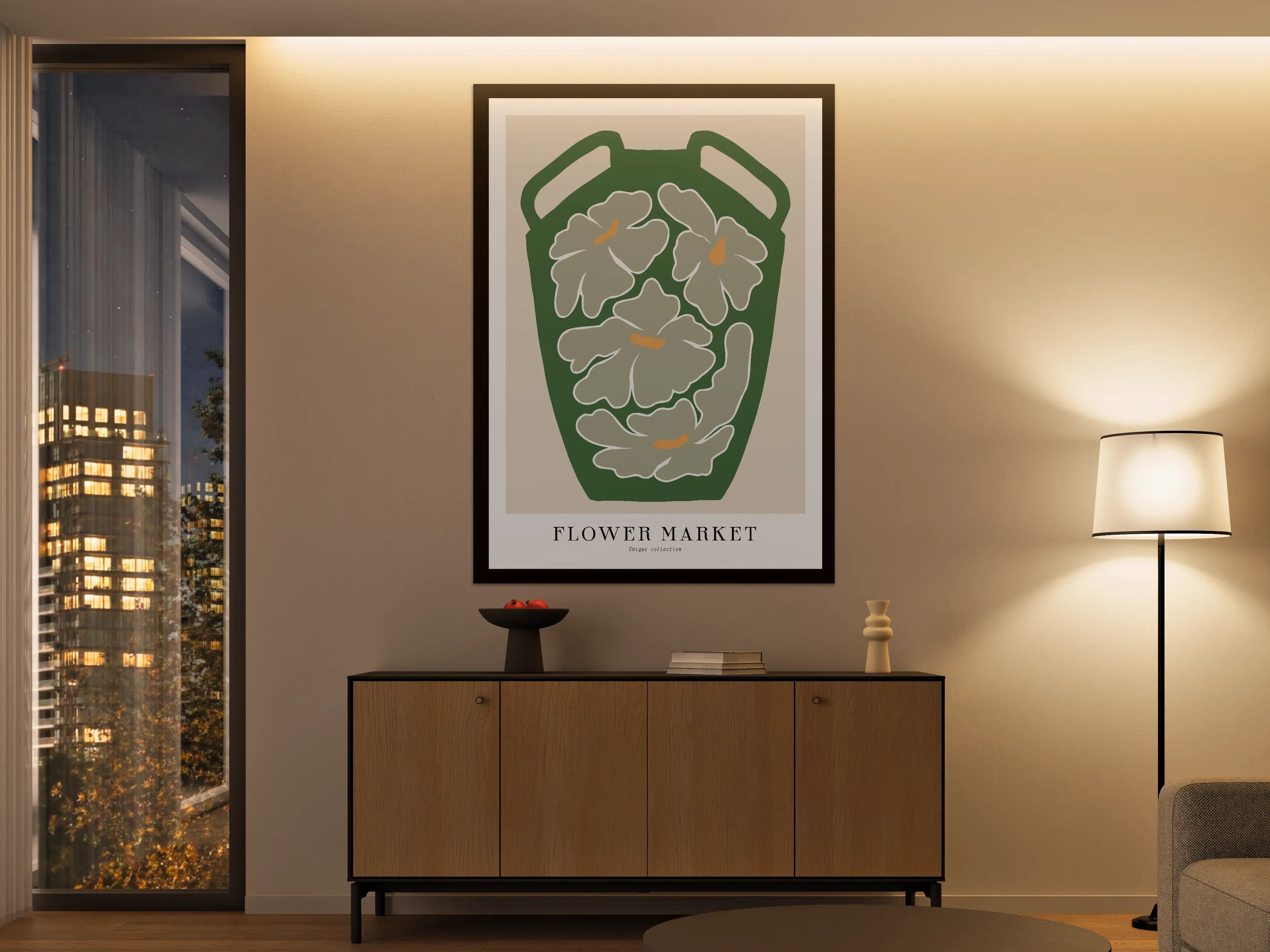 Große Wandbilder - Blumiges Poster im modernen Stil
