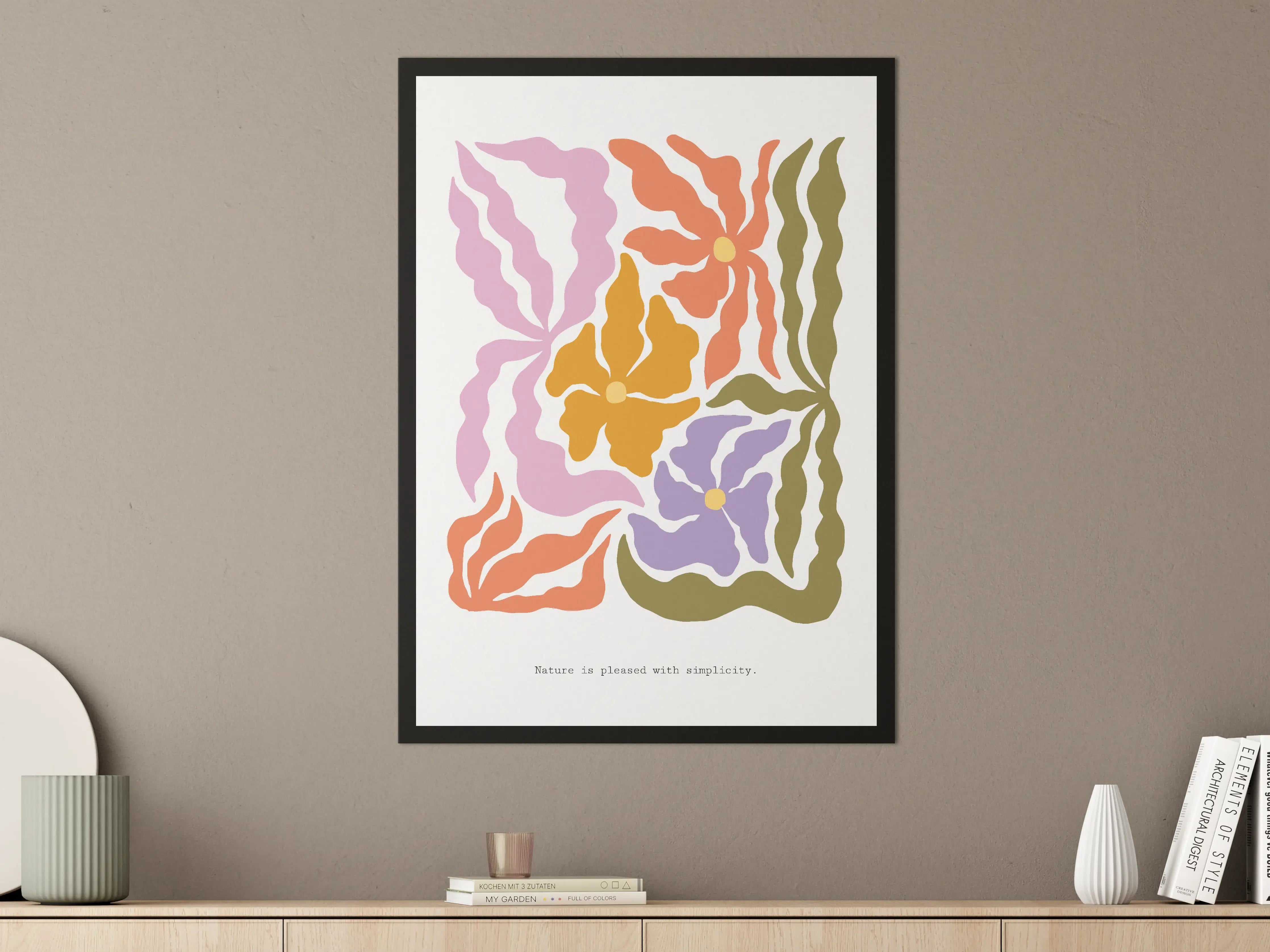 Große Wandbilder - Blumiges Wandbild in Pastellfarben