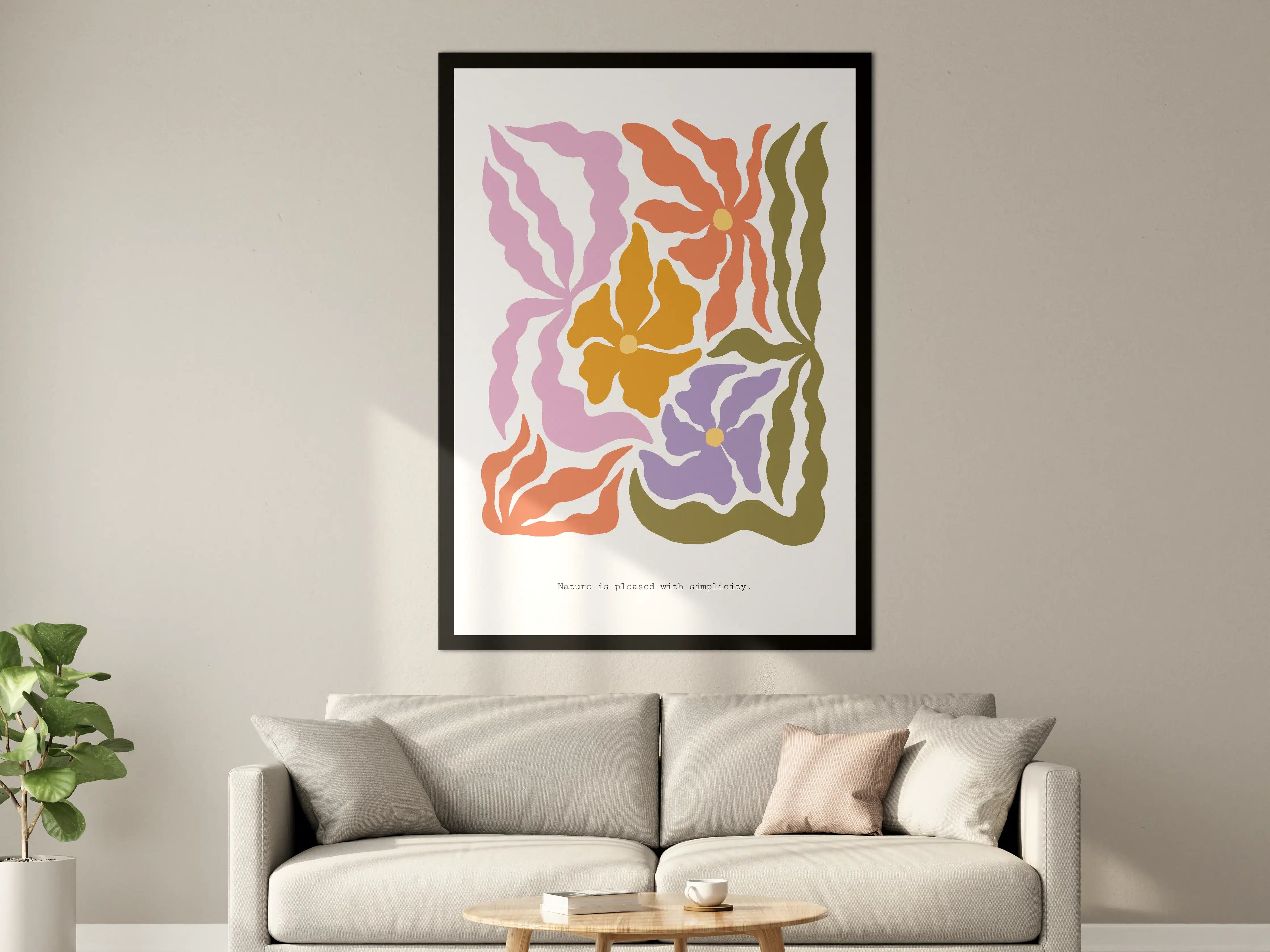 Große Wandbilder - Blumiges Wandbild in Pastellfarben