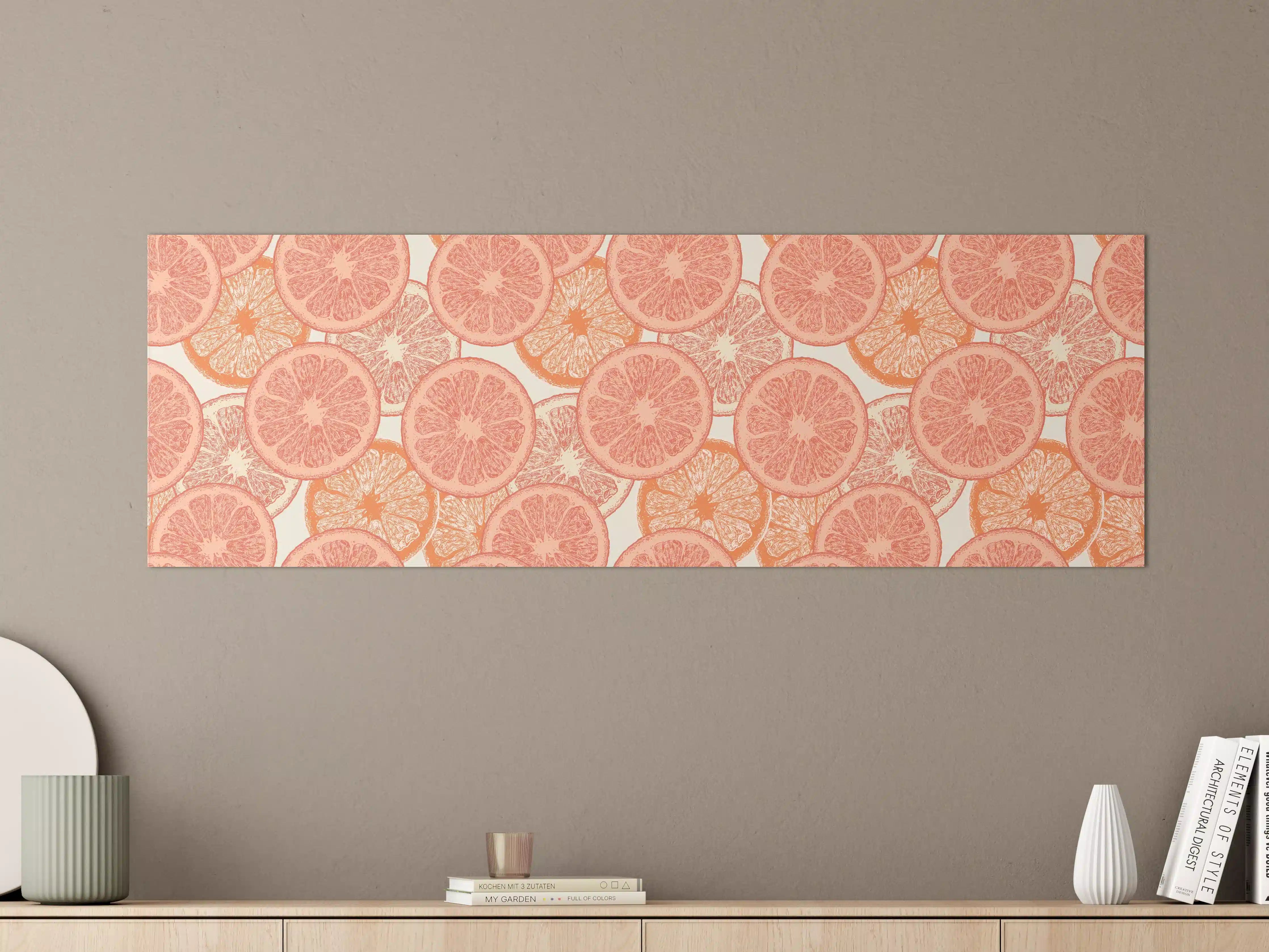 Große Wandbilder - Blutorangenmuster Orange Rosa