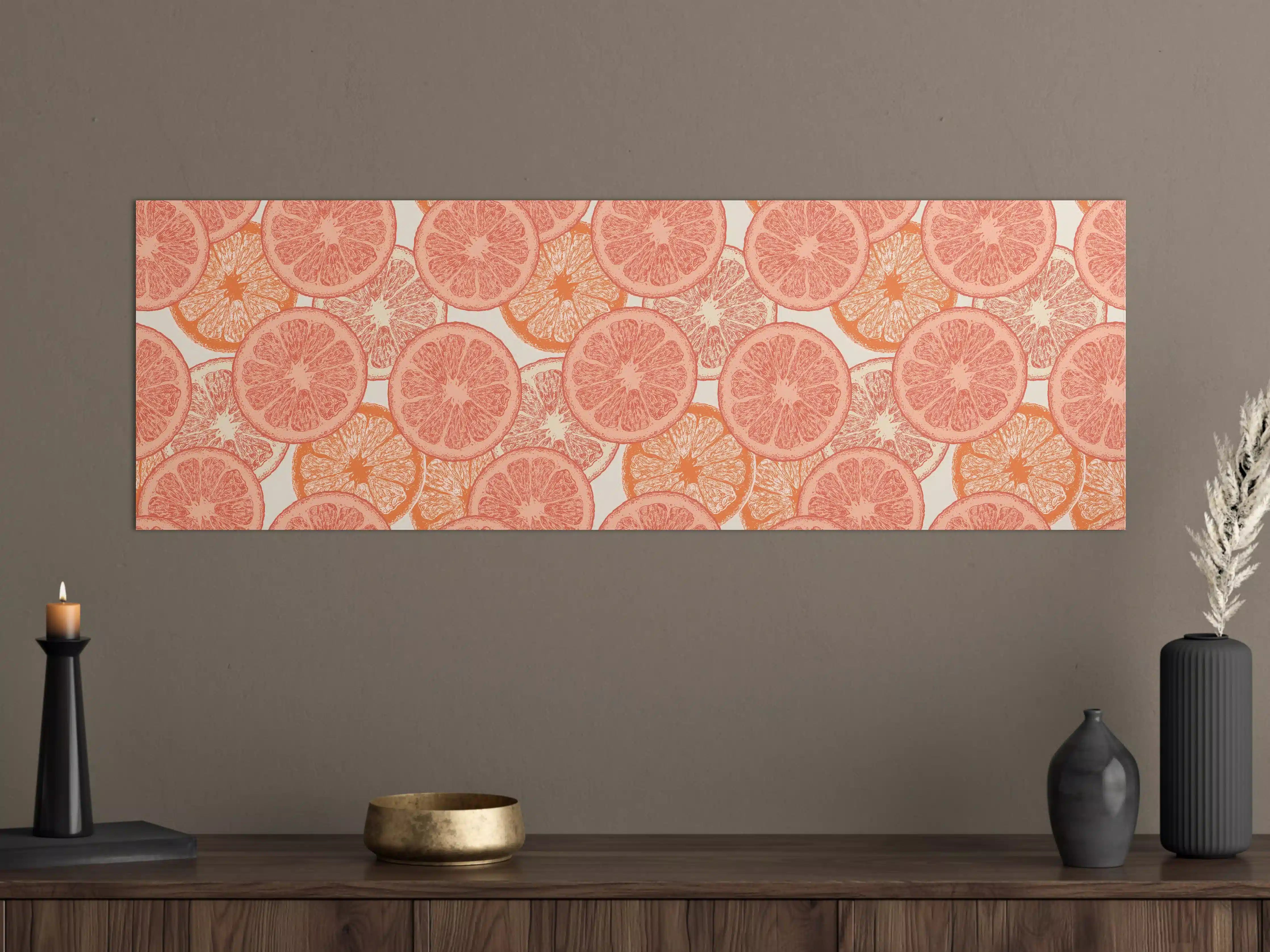 Große Wandbilder - Blutorangenmuster Orange Rosa