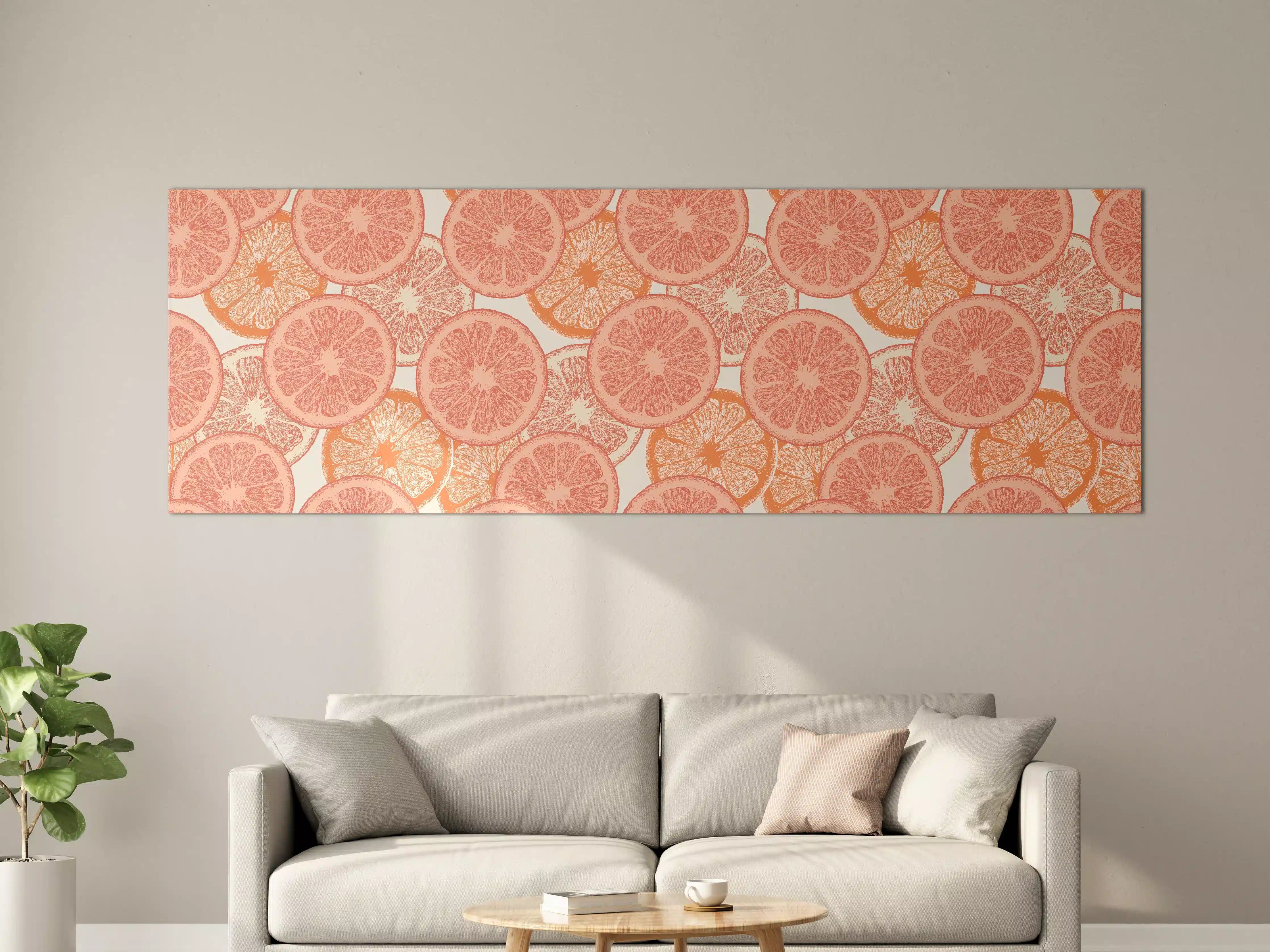 Große Wandbilder - Blutorangenmuster Orange Rosa