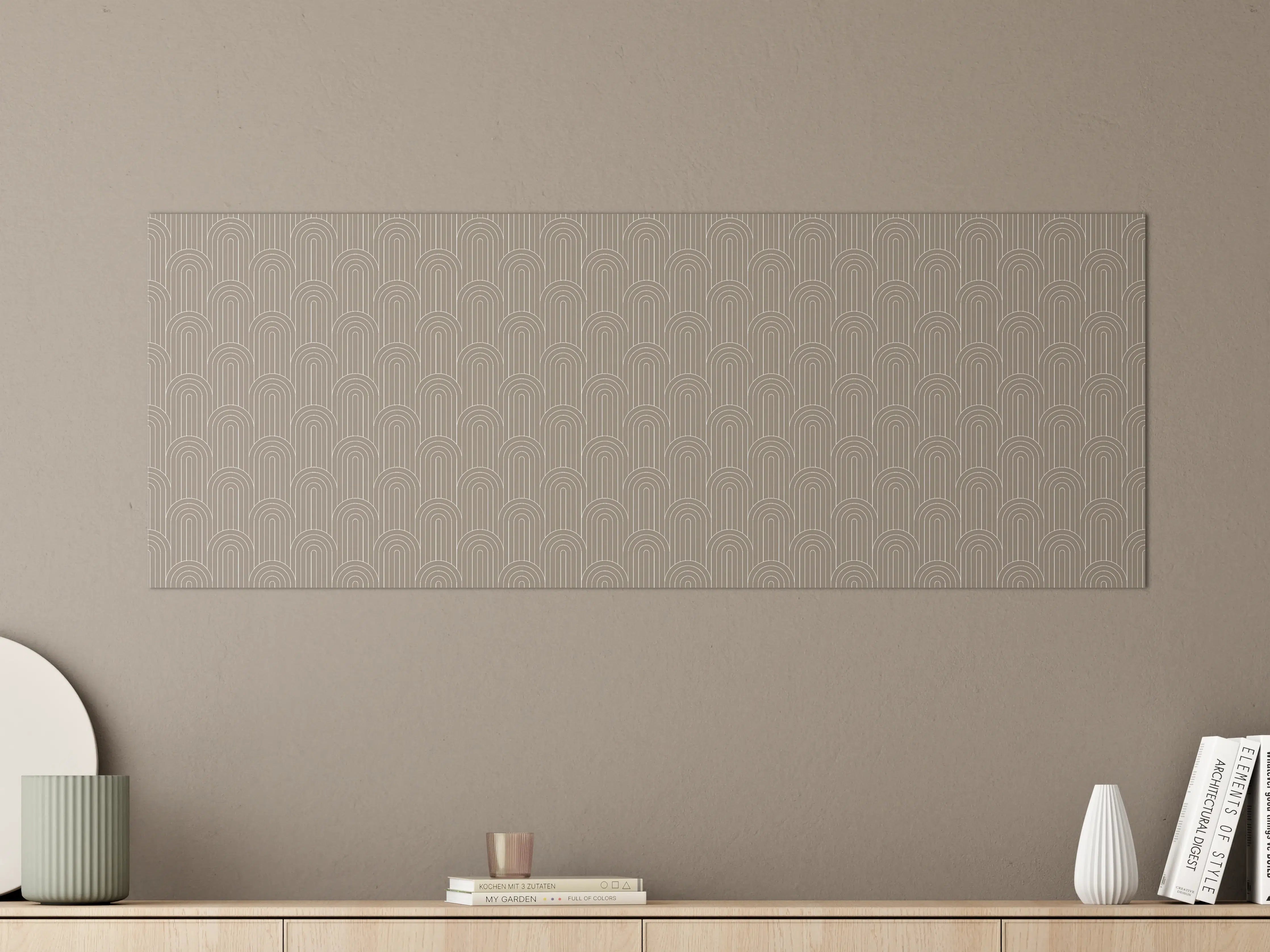 Große Wandbilder - Bodenmuster in beigem Ton mit geometrischem Design