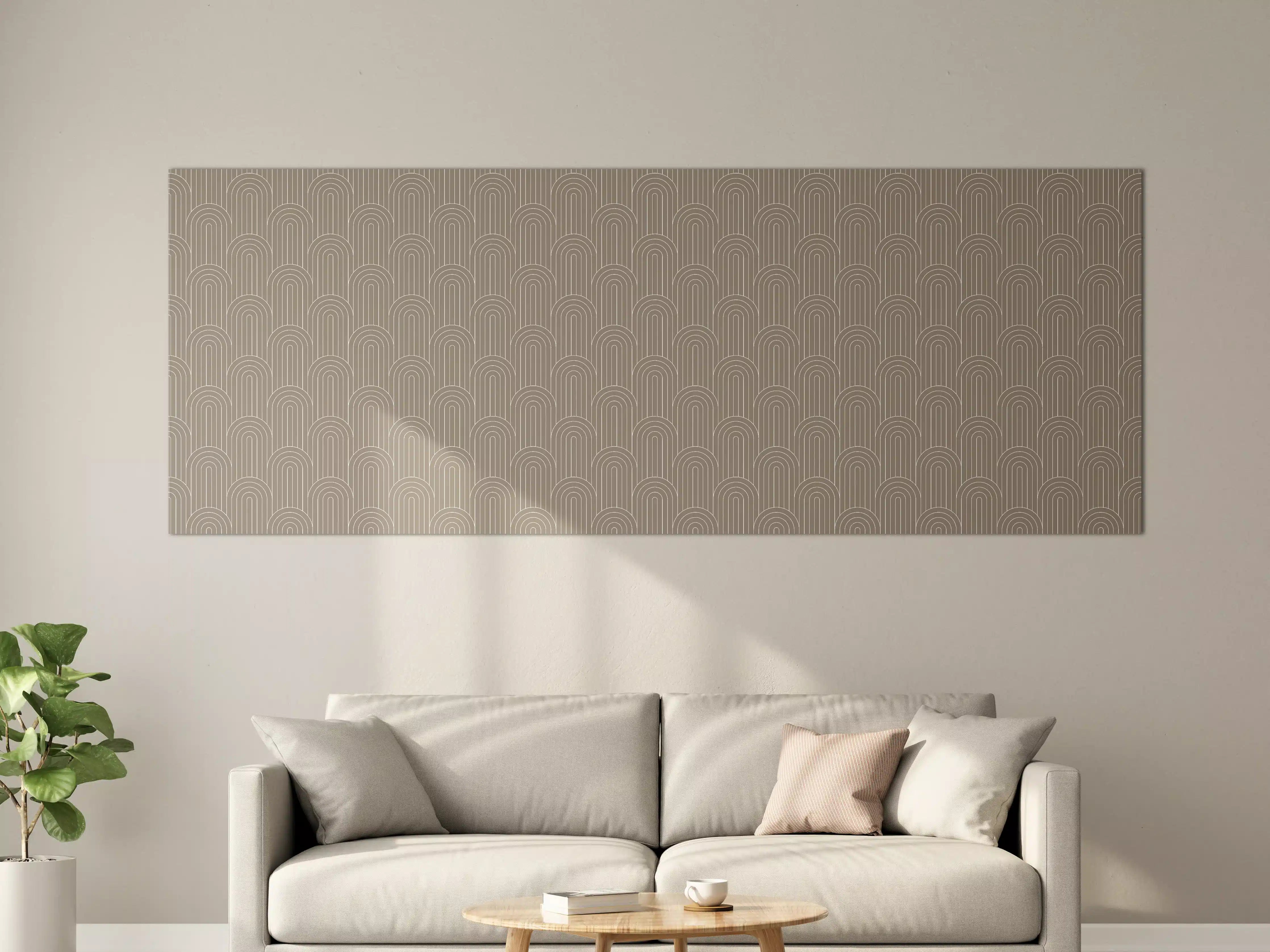 Große Wandbilder - Bodenmuster in beigem Ton mit geometrischem Design