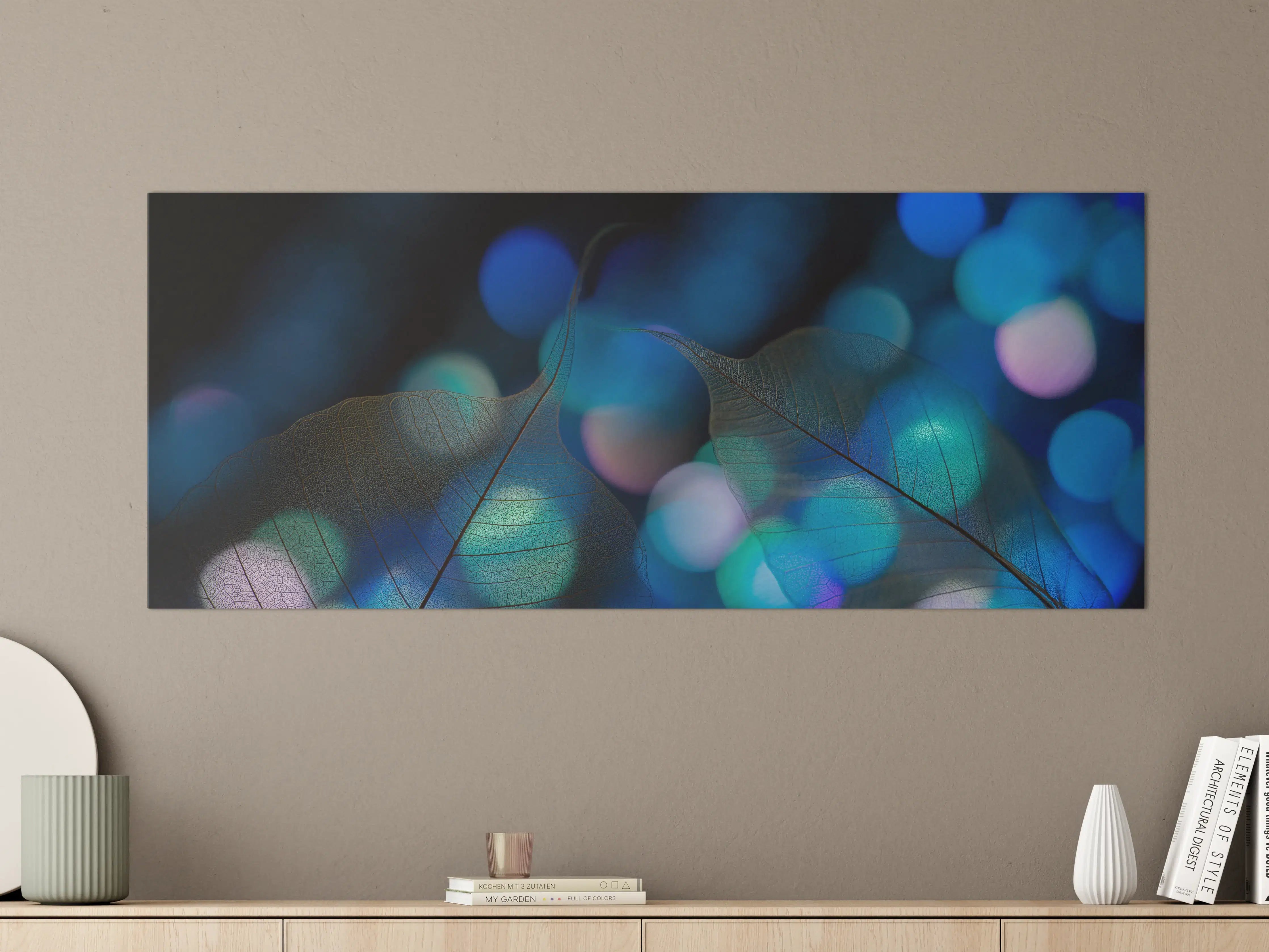 Große Wandbilder - Bokeh-Blattvenen-Textur