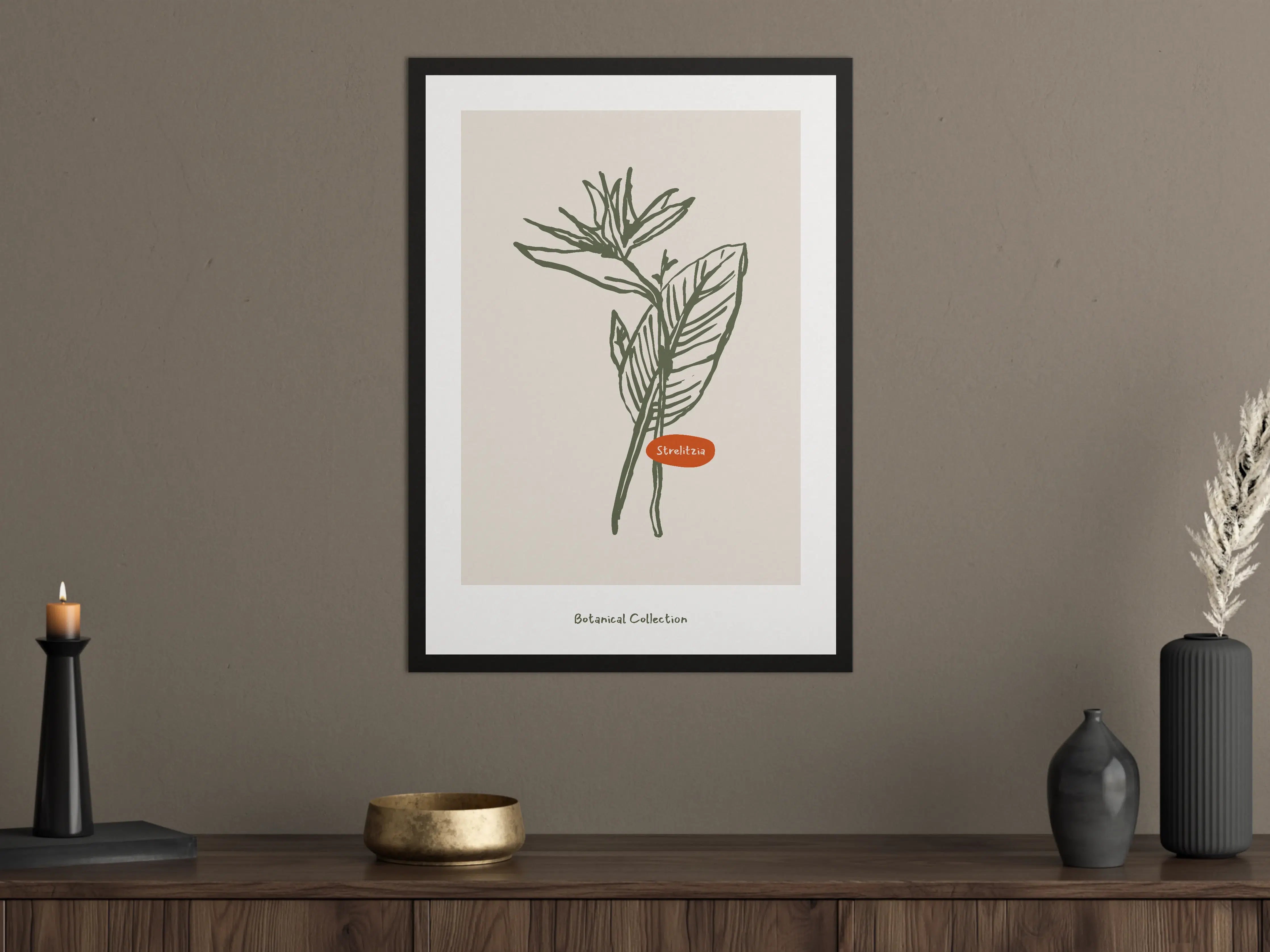 Große Wandbilder - Botanische Illustration mit grünen Blättern