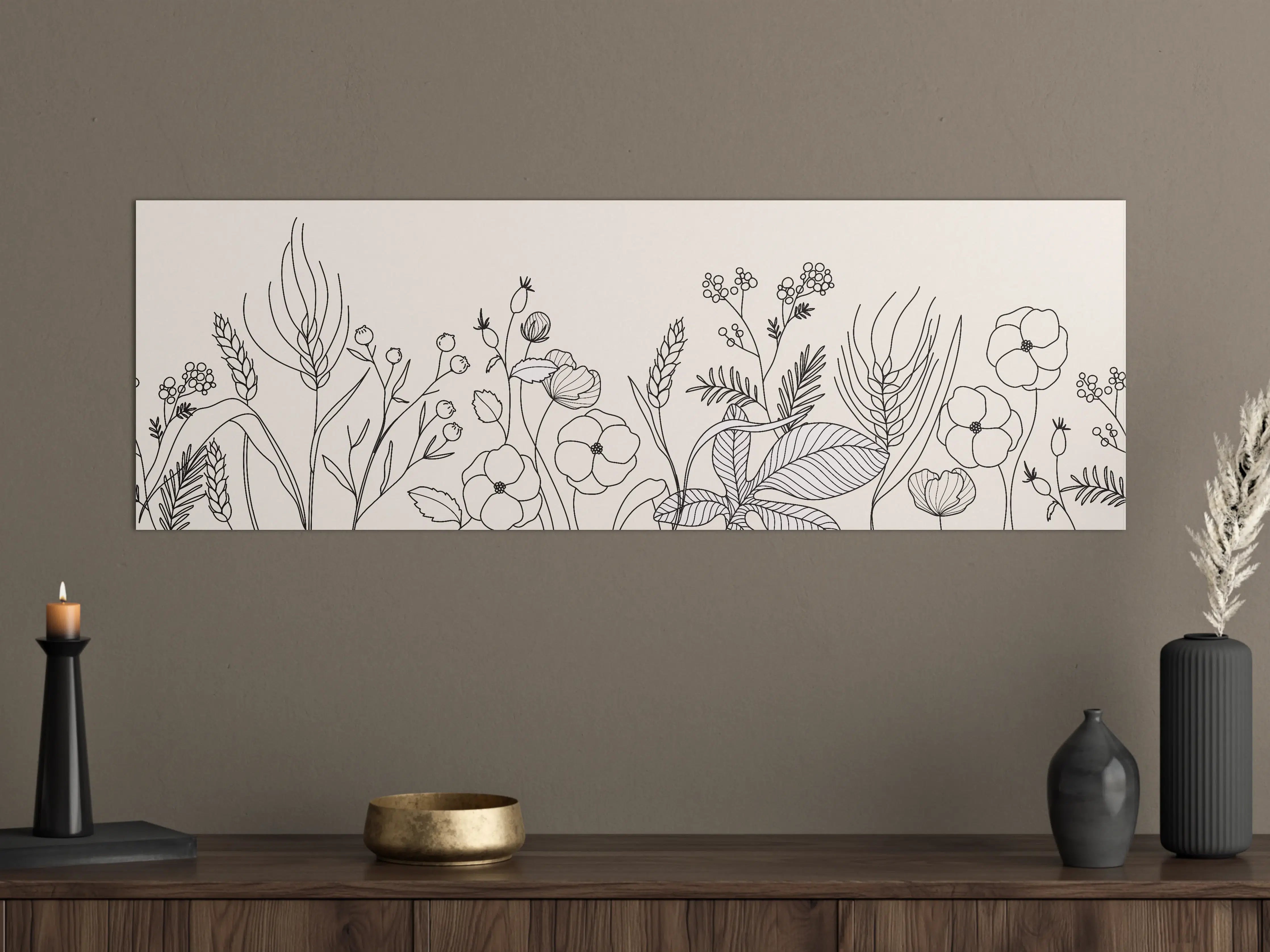 Große Wandbilder - Botanische Linienzeichnung