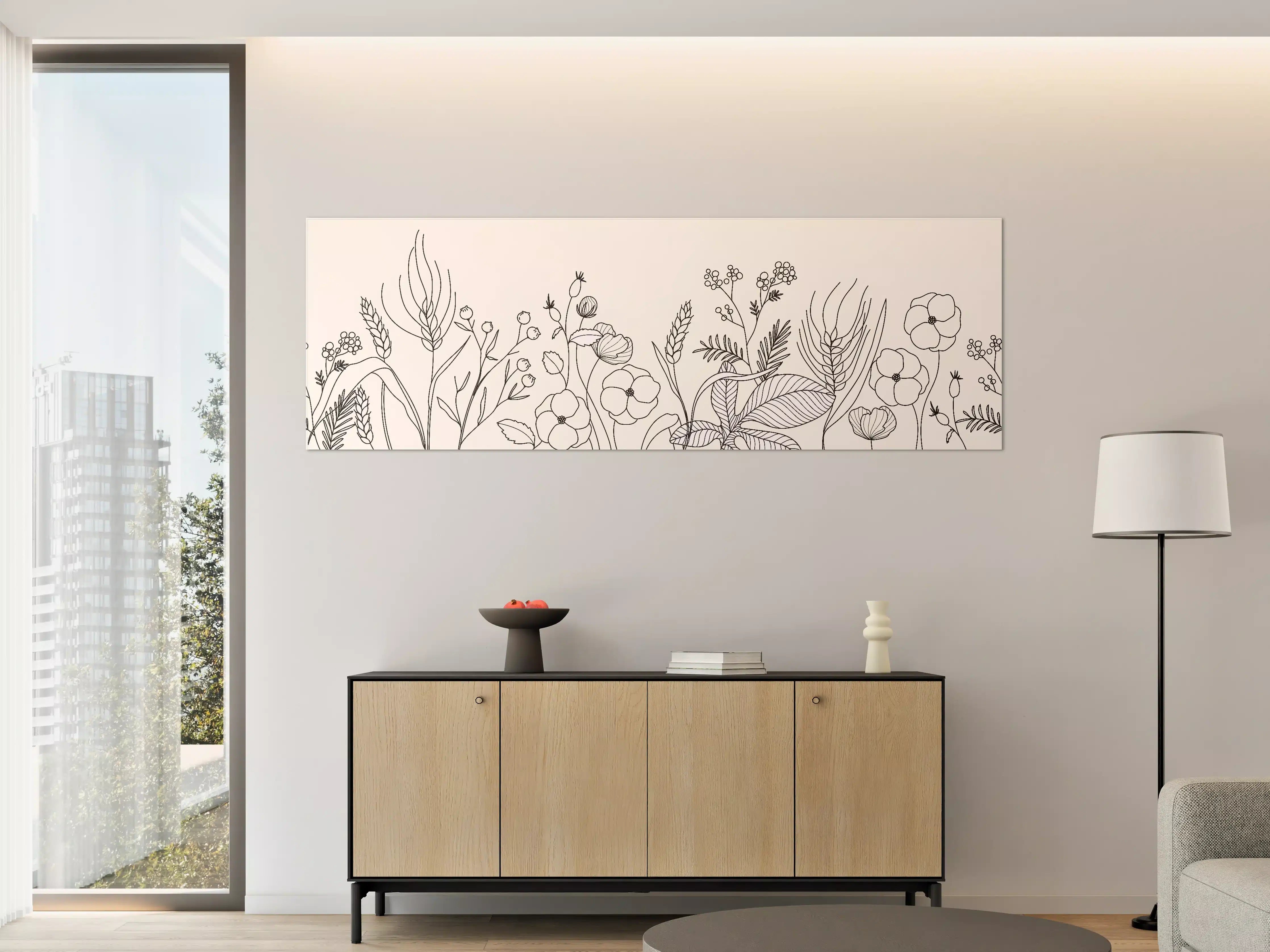Große Wandbilder - Botanische Linienzeichnung