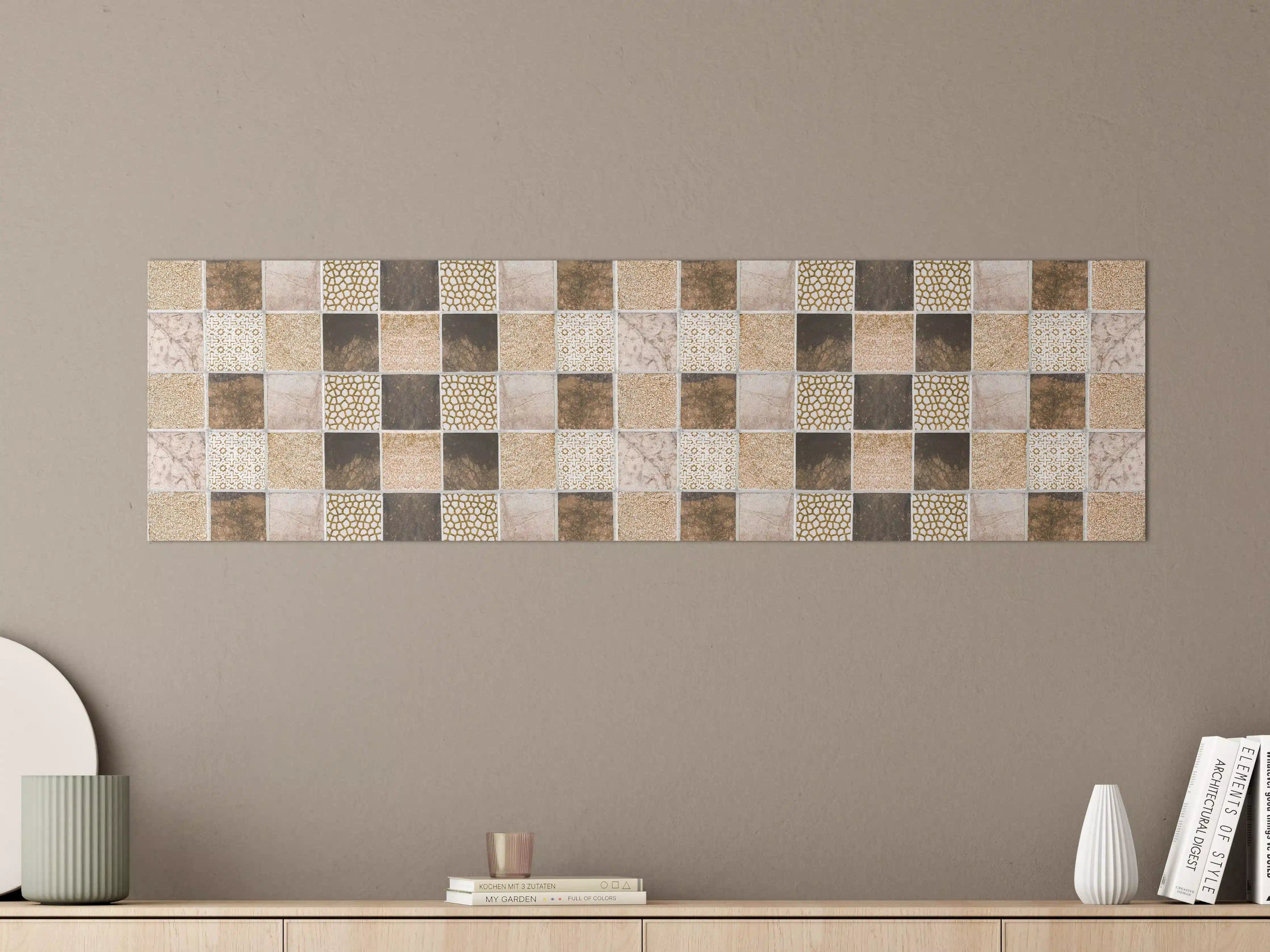 Große Wandbilder - Bräunliche quadratische Mosaiktextur 