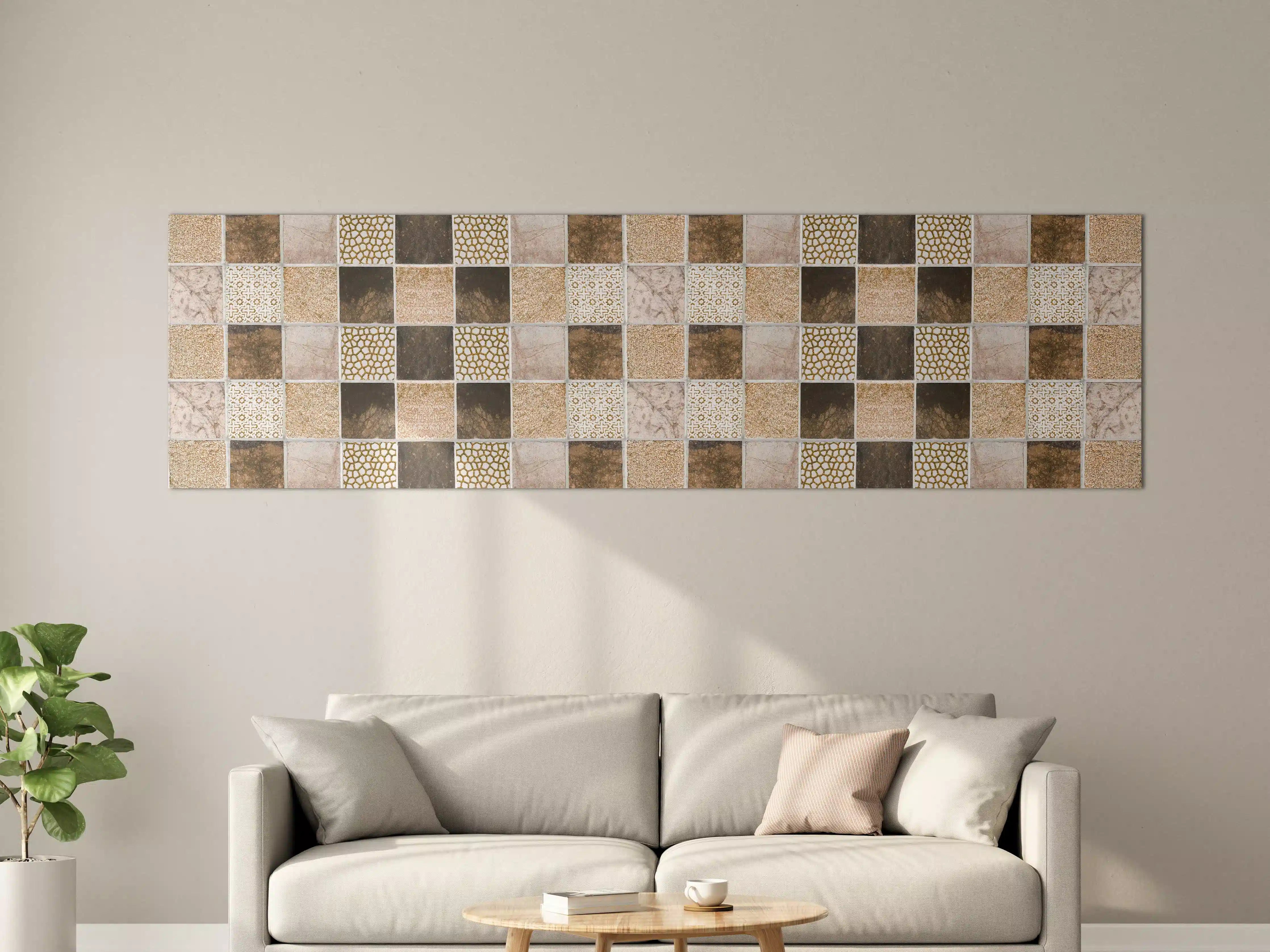 Große Wandbilder - Bräunliche quadratische Mosaiktextur 