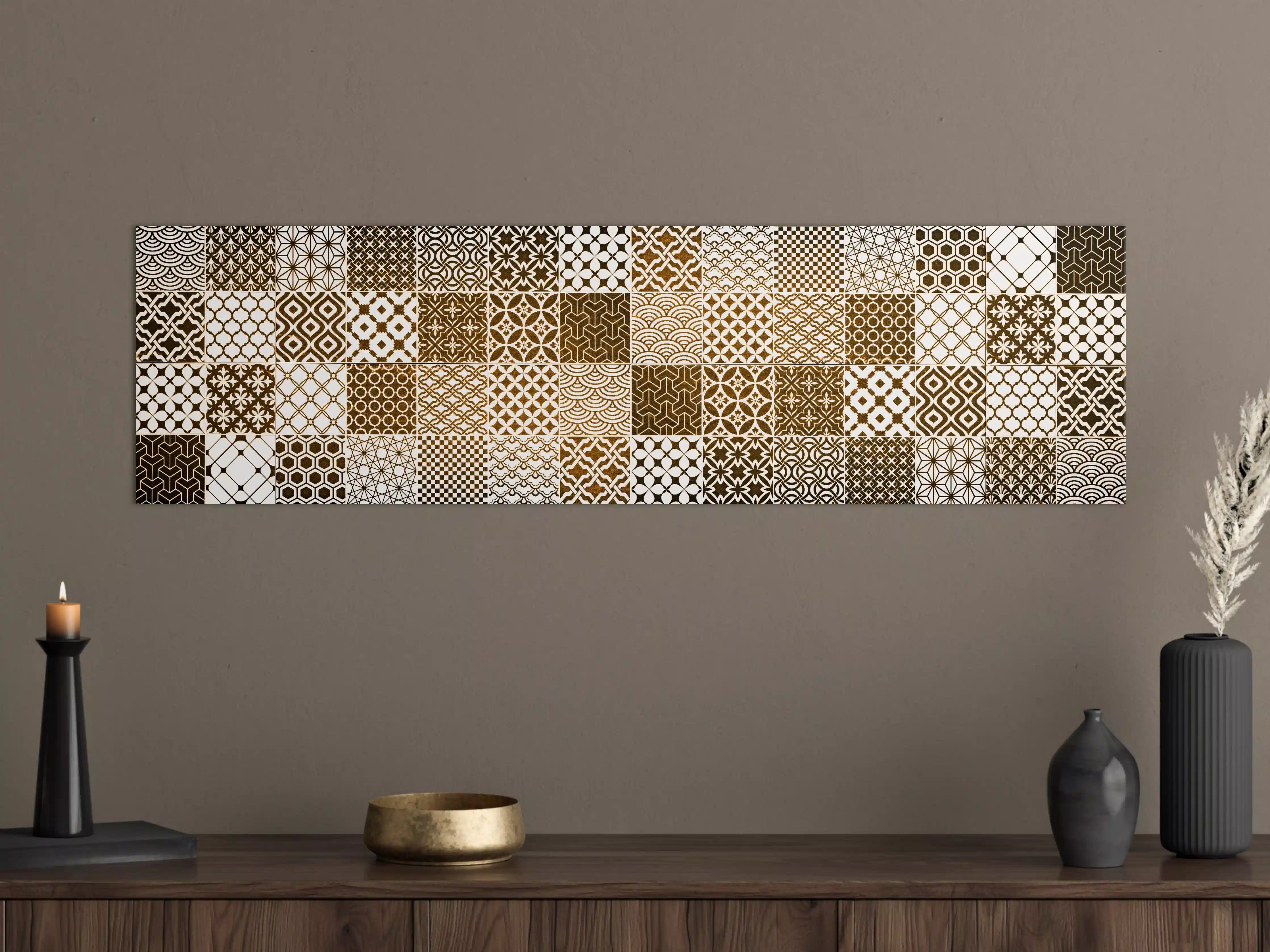 Große Wandbilder - Braun-Beige geometrisch Mosaik