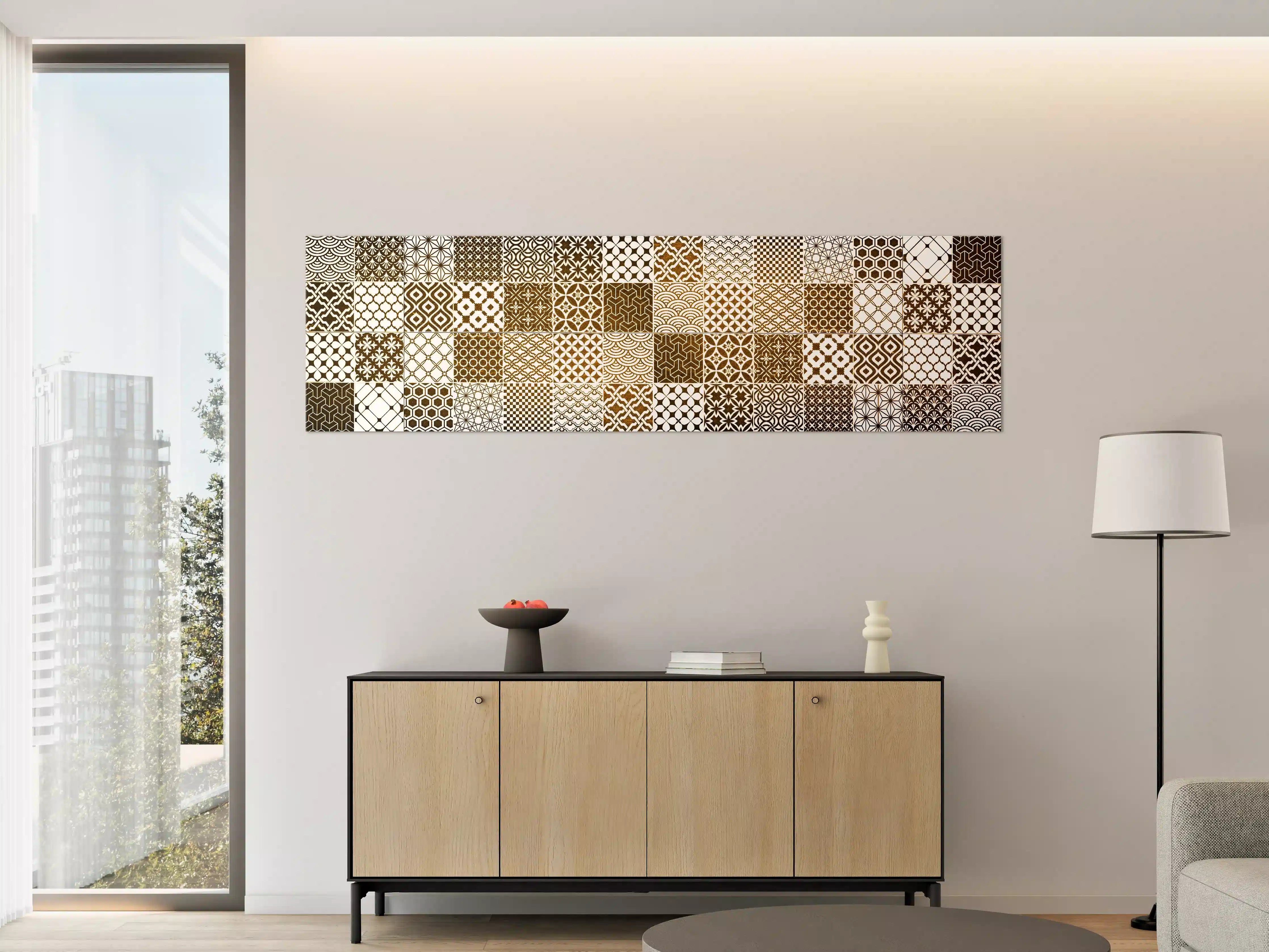 Große Wandbilder - Braun-Beige geometrisch Mosaik