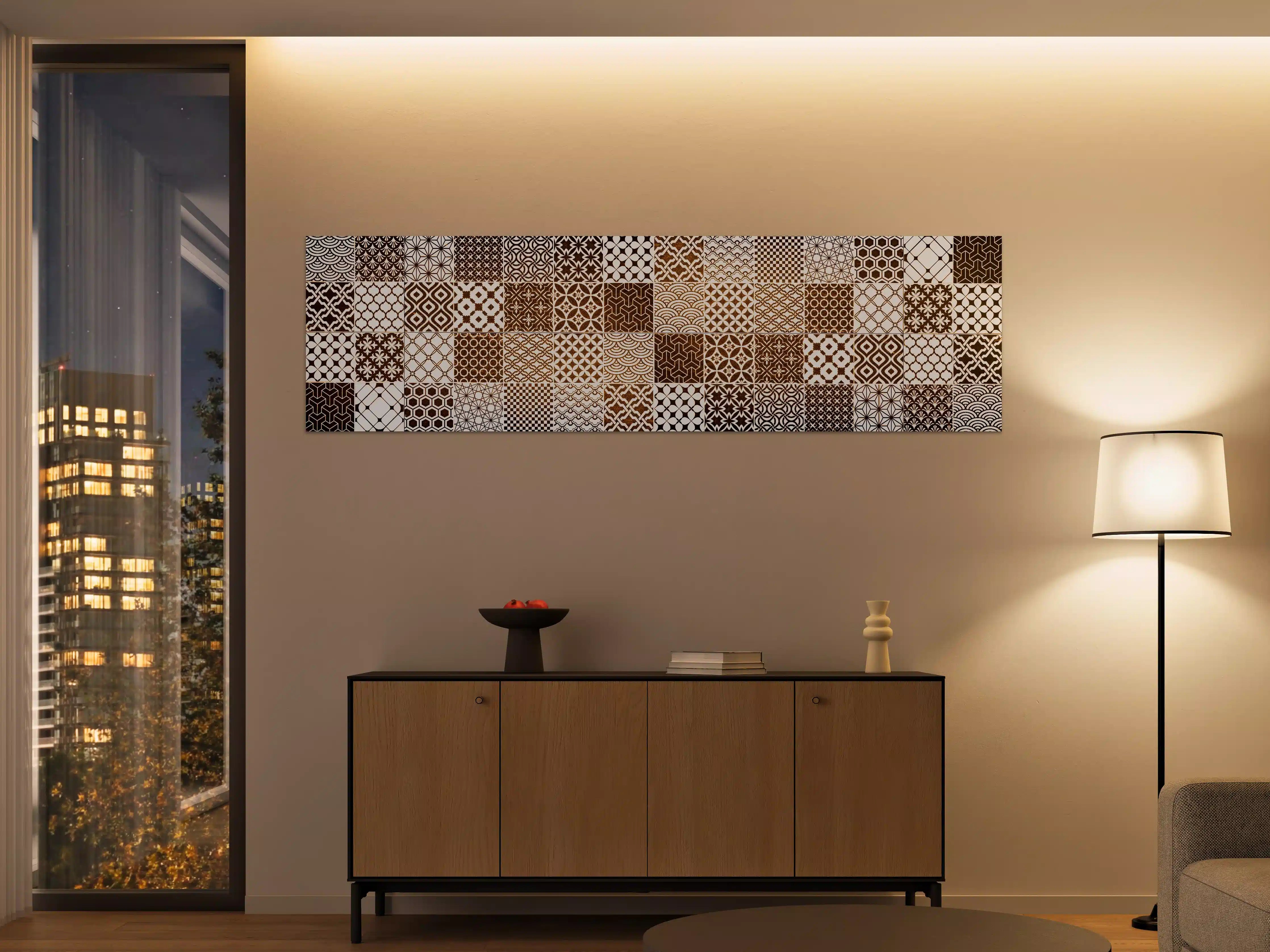 Große Wandbilder - Braun-Beige geometrisch Mosaik
