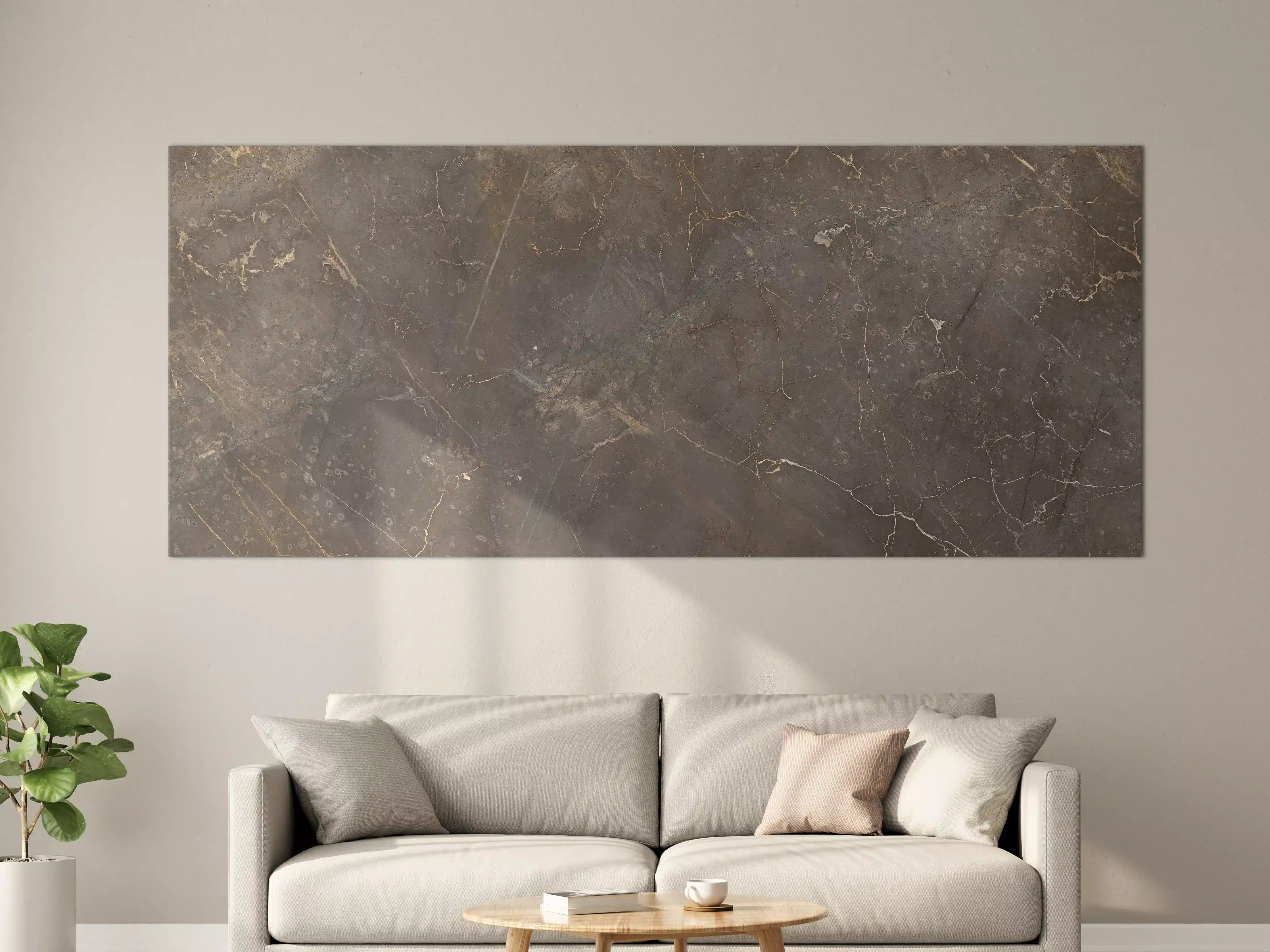 Große Wandbilder - Braun-Grauer Marmor mit Adern