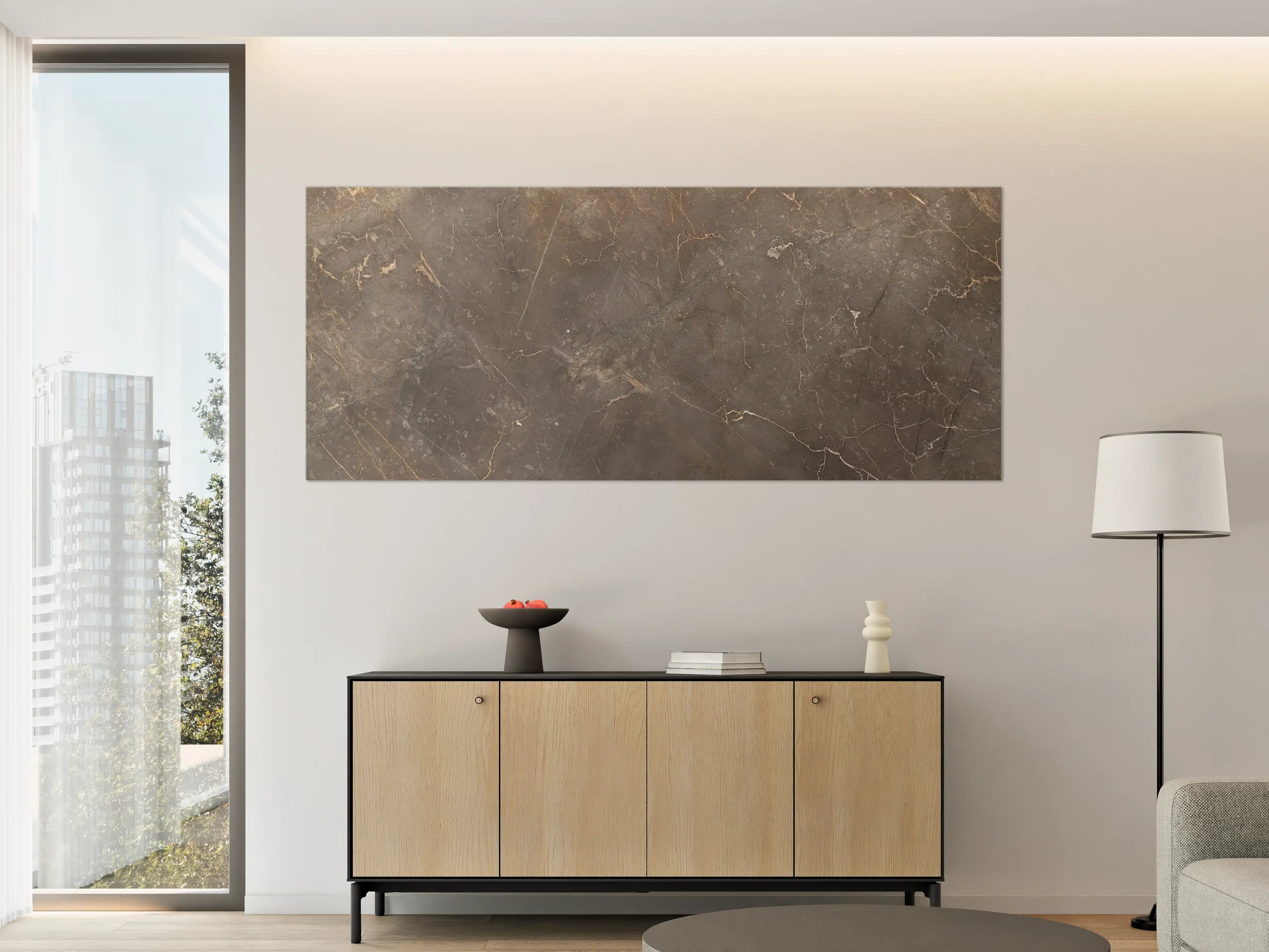 Große Wandbilder - Braun-Grauer Marmor mit Adern