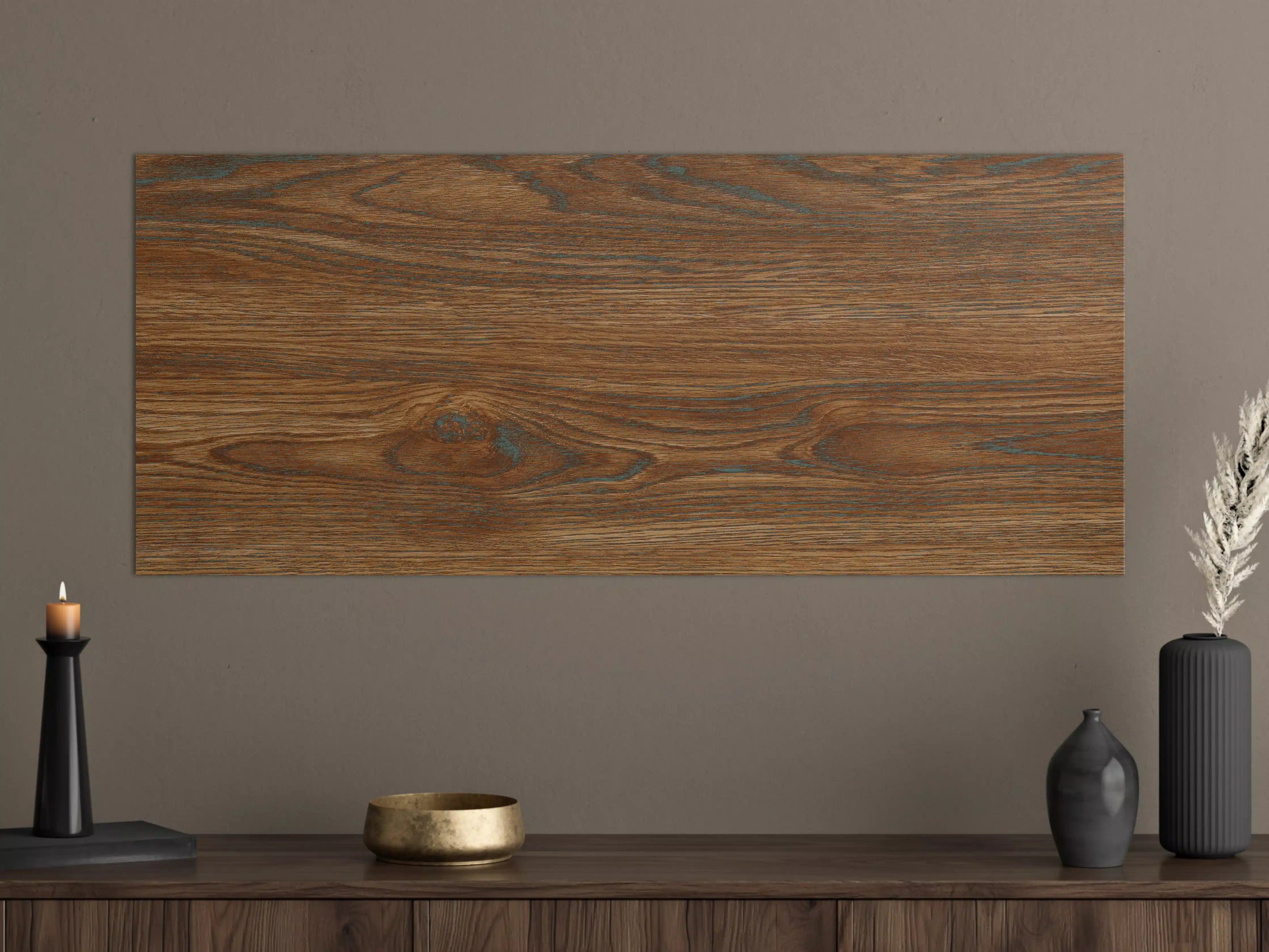 Große Wandbilder - Braune Holztextur mit Streifenmuster