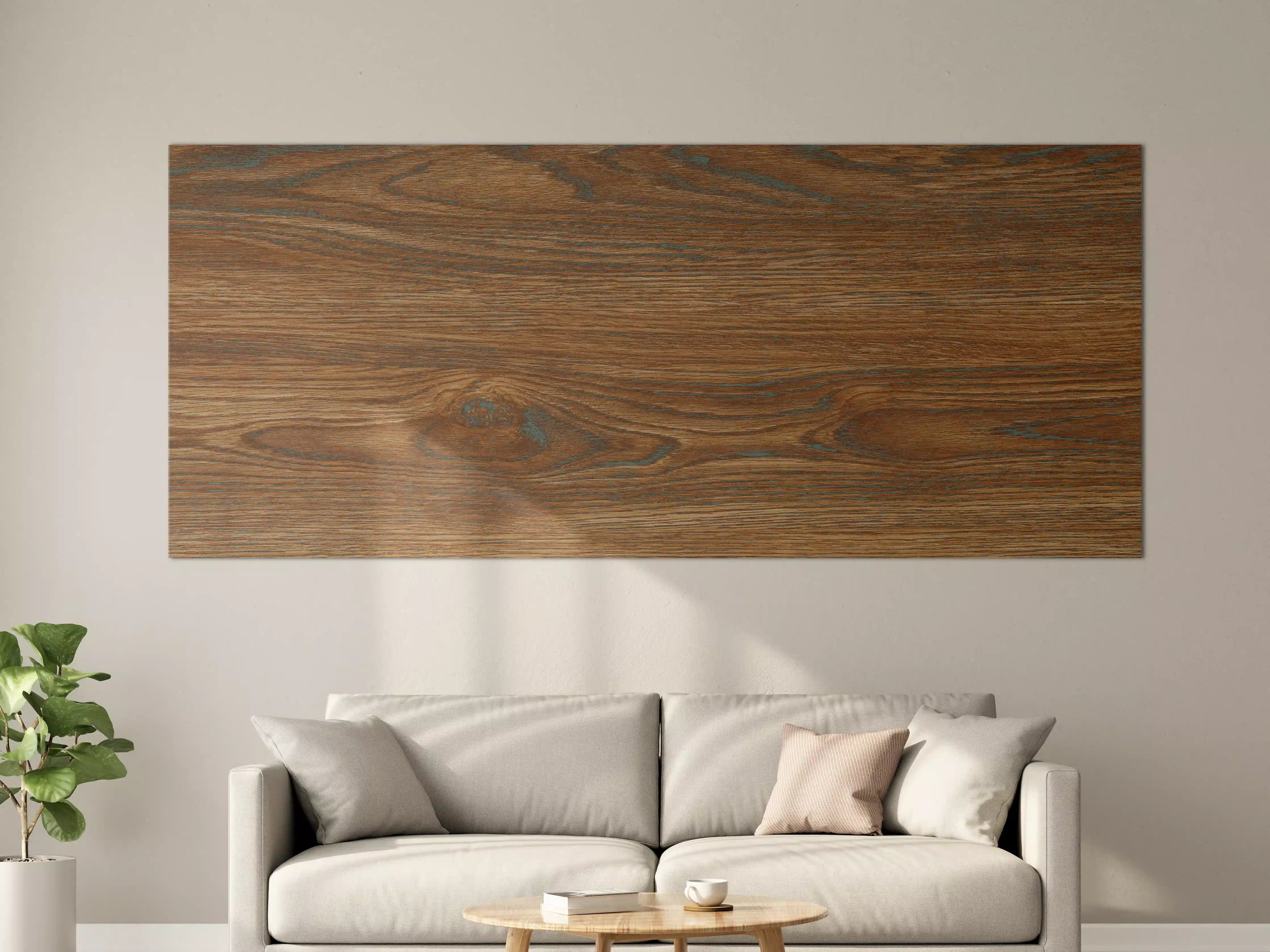 Große Wandbilder - Braune Holztextur mit Streifenmuster