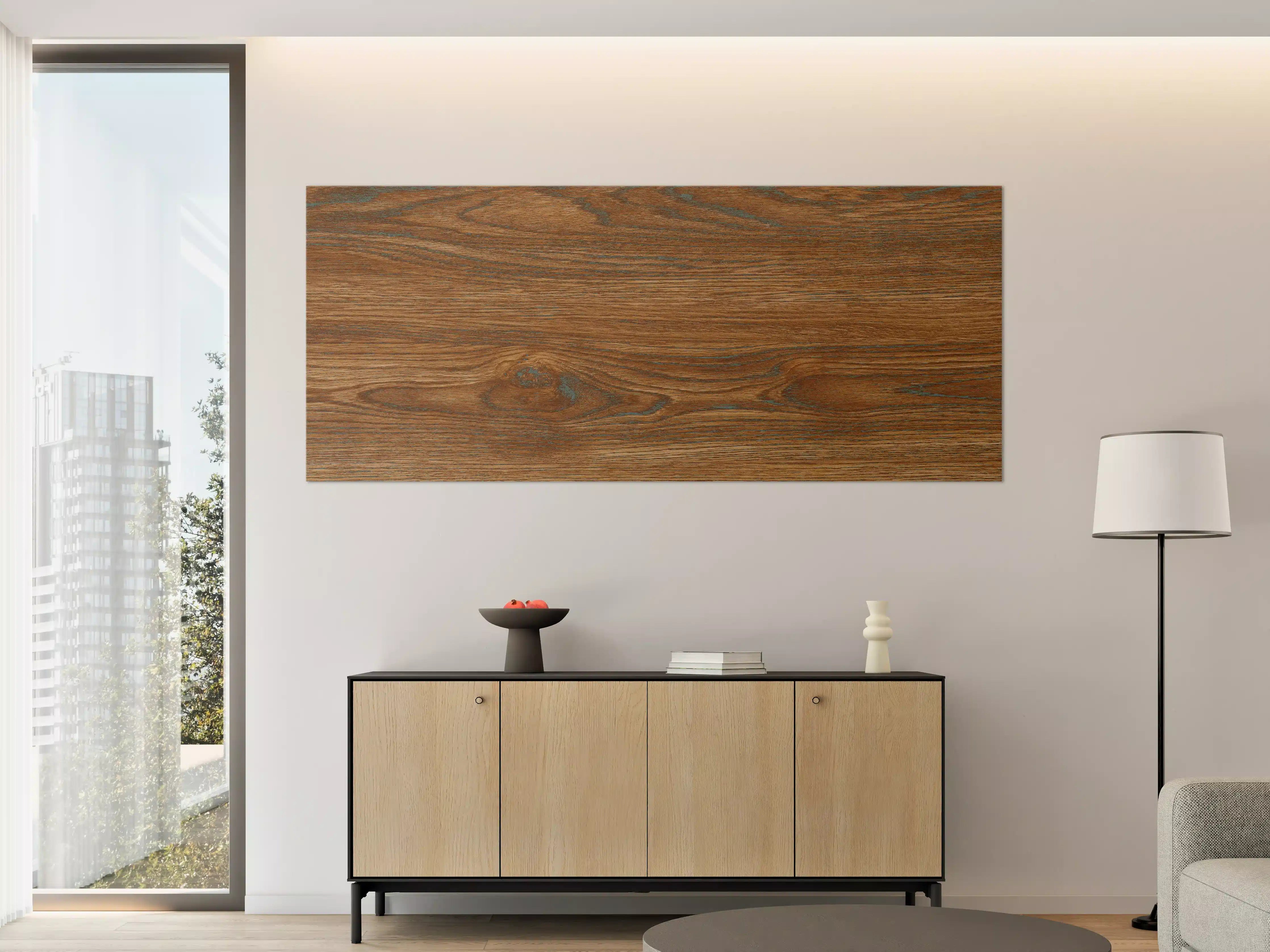 Große Wandbilder - Braune Holztextur mit Streifenmuster
