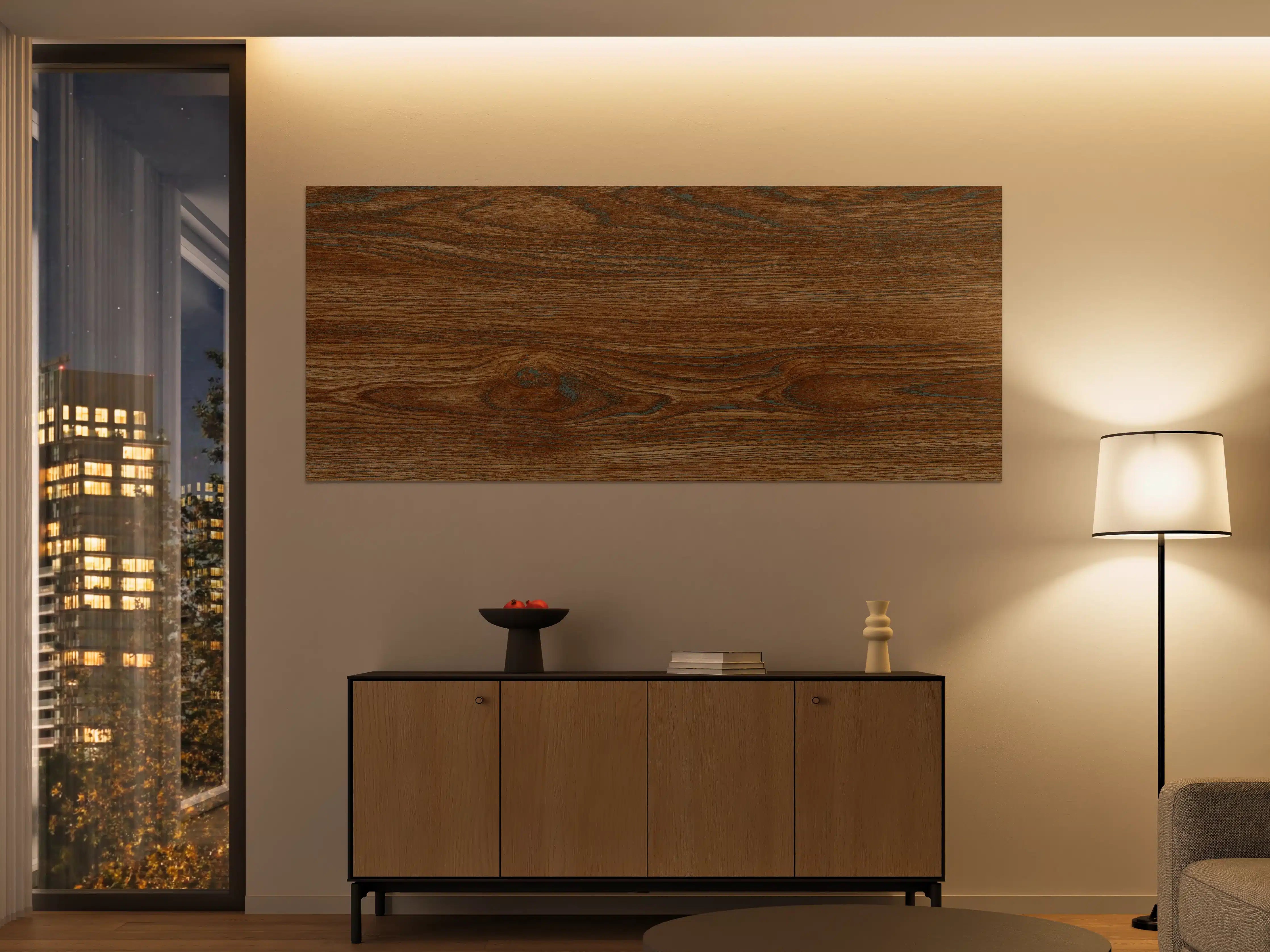 Große Wandbilder - Braune Holztextur mit Streifenmuster