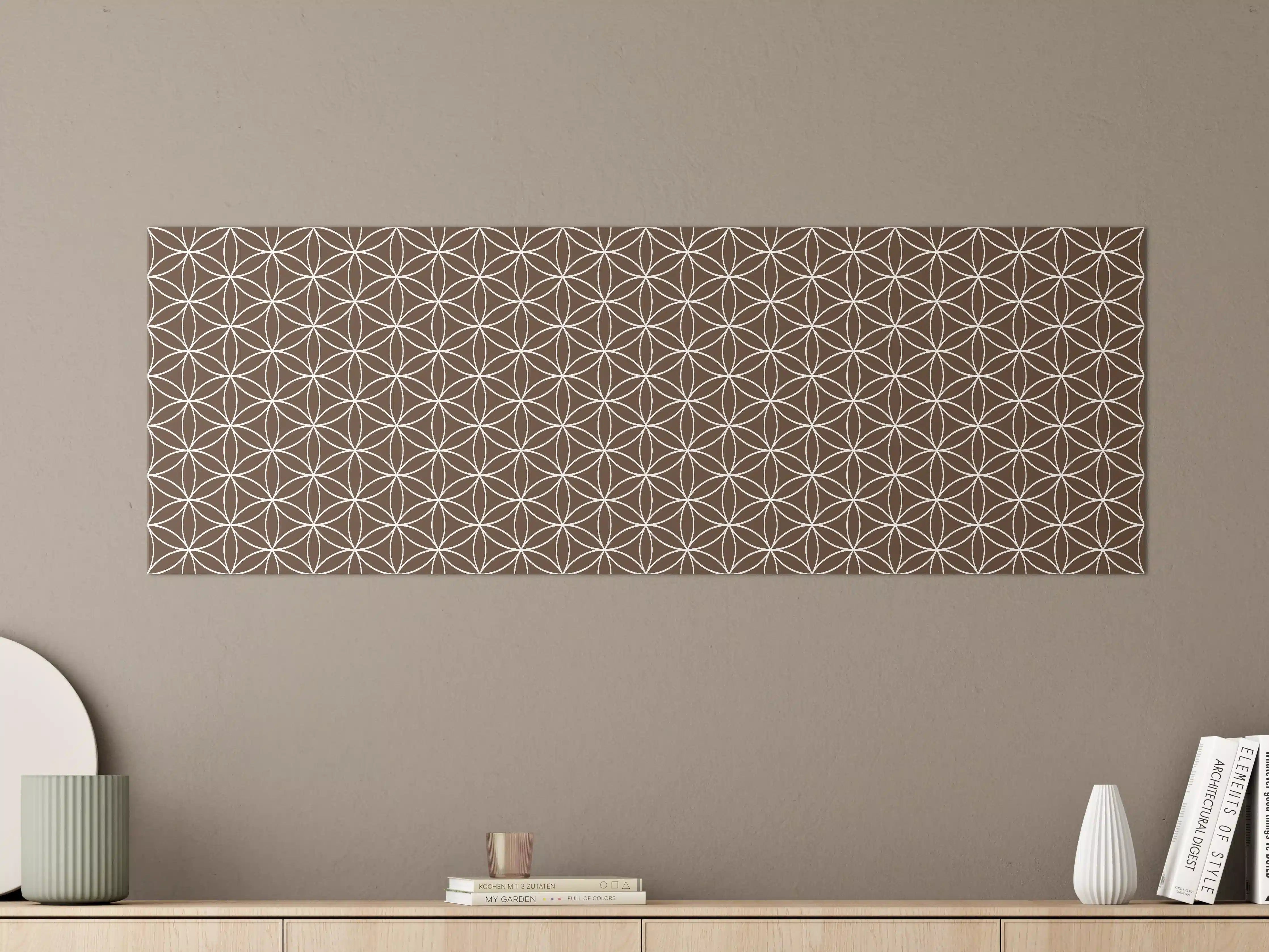 Große Wandbilder - Braune geometrische Musterwandgestaltung