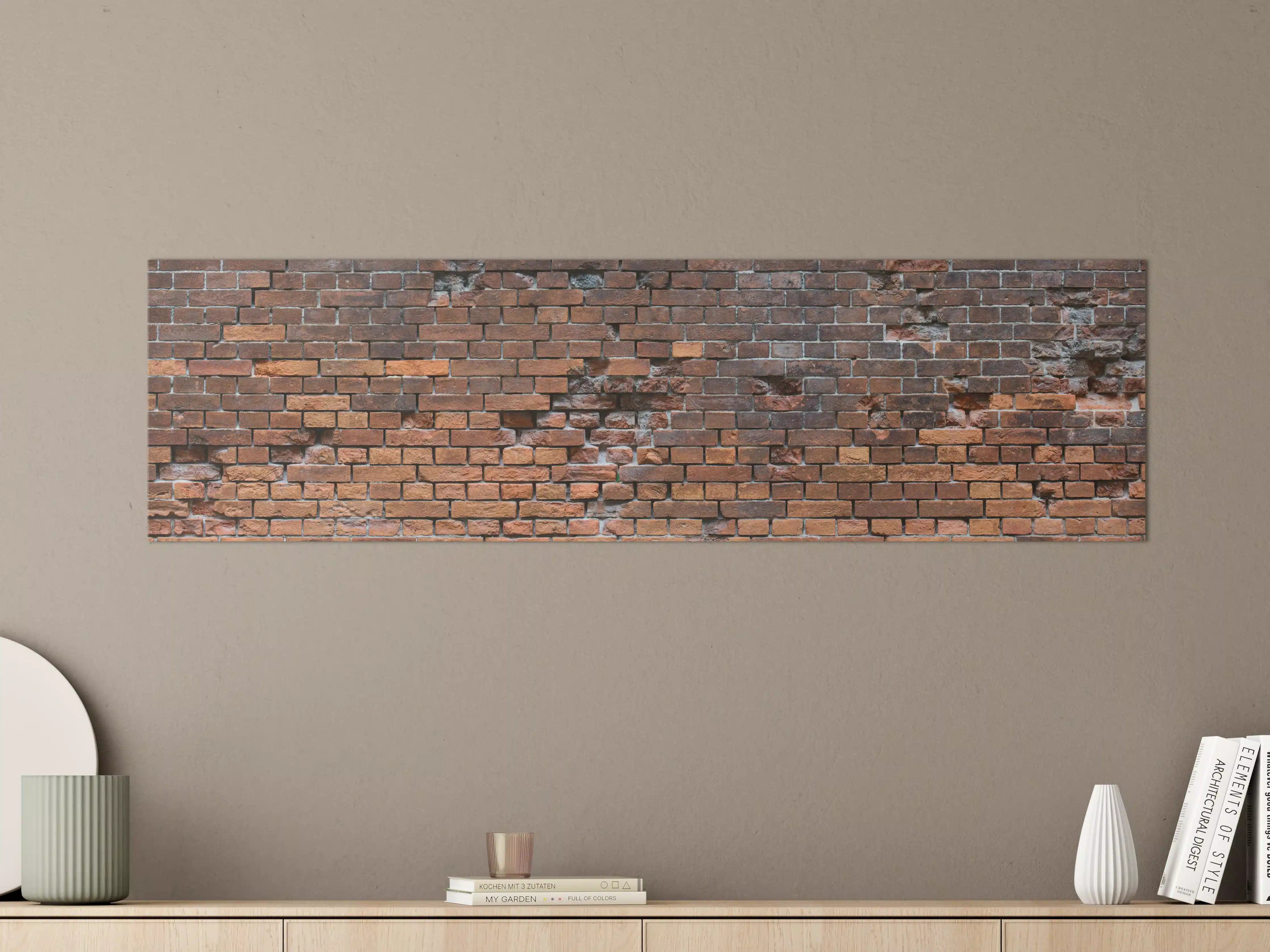 Große Wandbilder - Braune kaputte Ziegelsteinwand