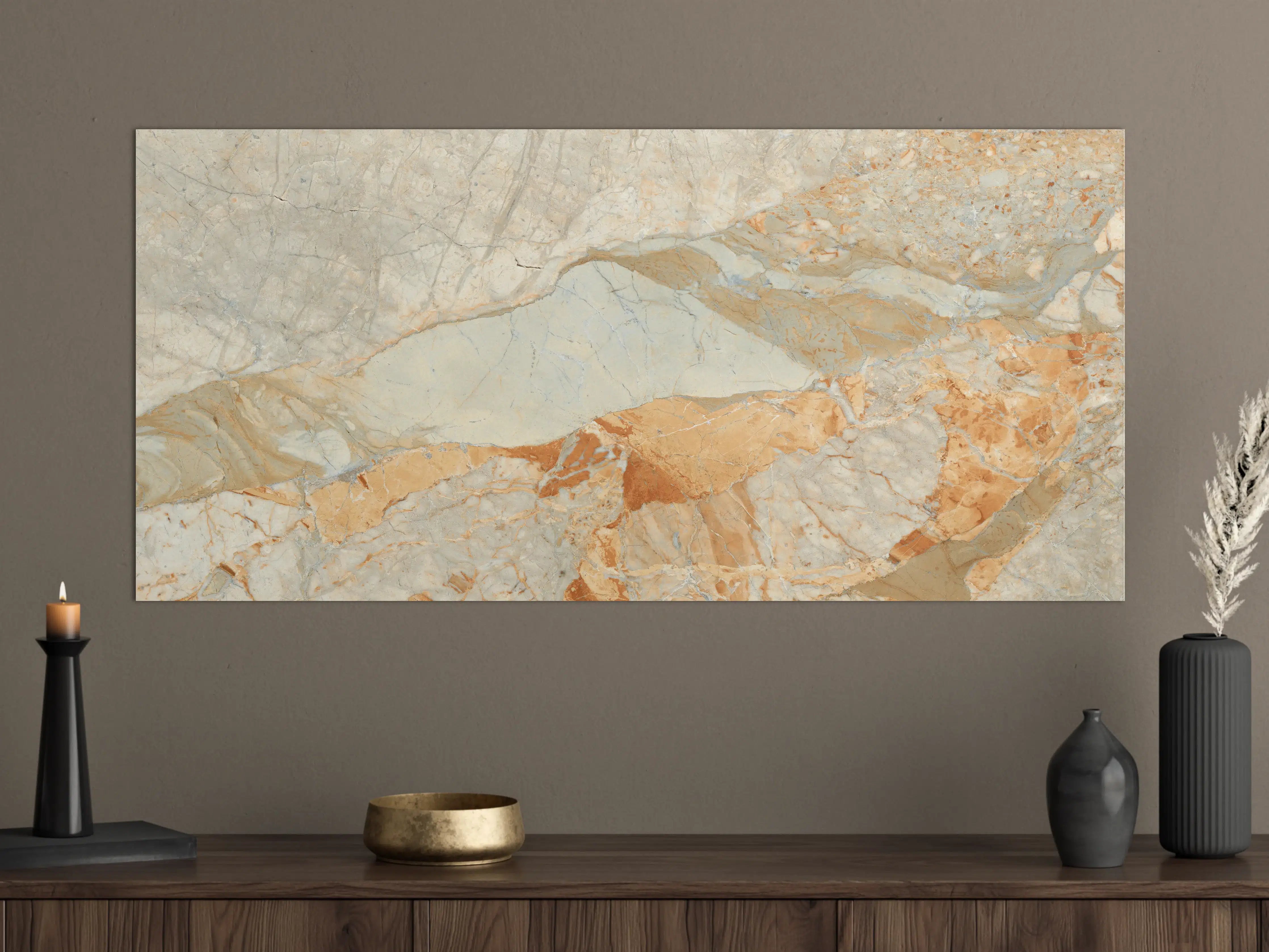 Große Wandbilder - Brauner Marmor mit Adern