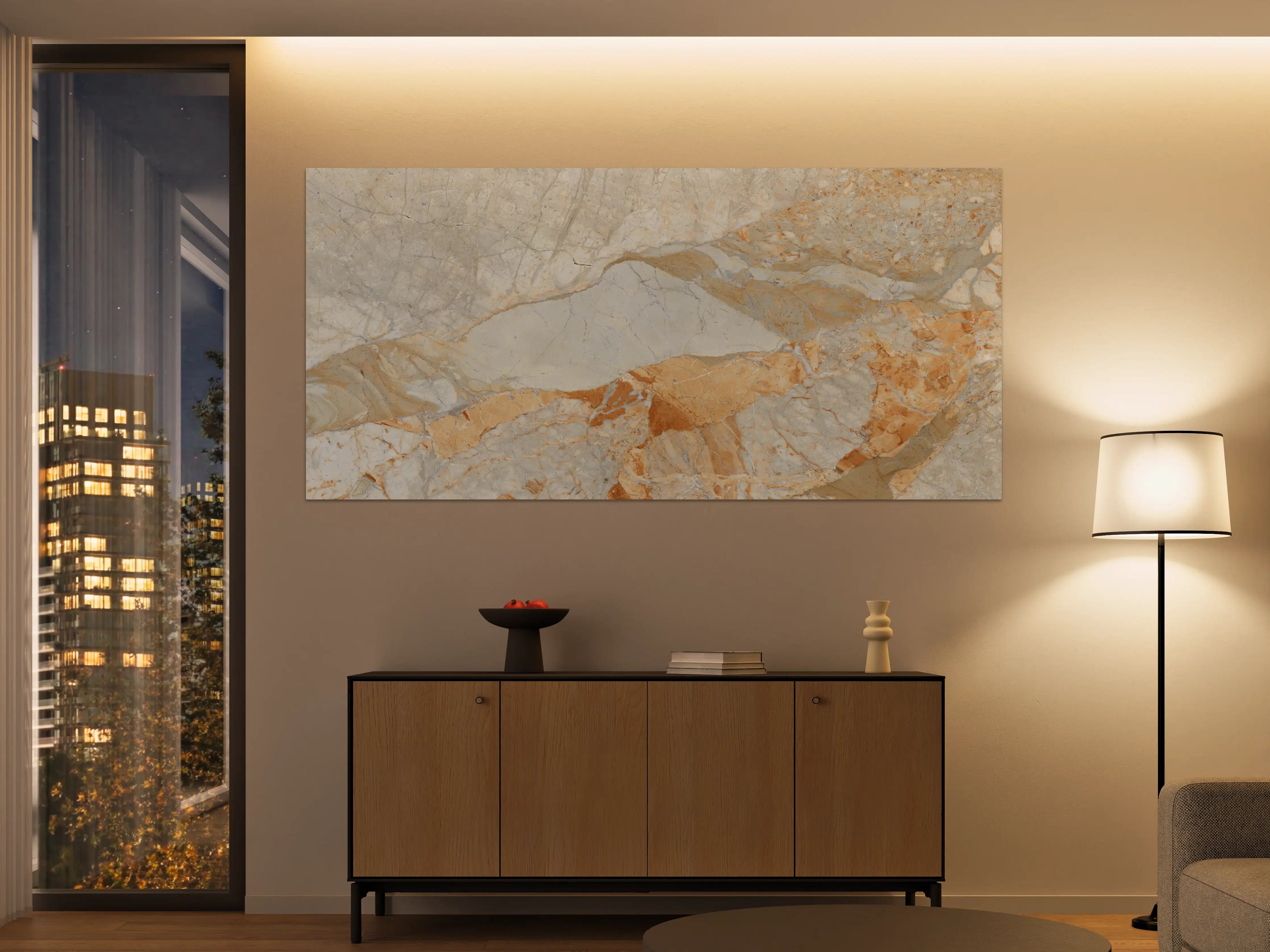 Große Wandbilder - Brauner Marmor mit Adern