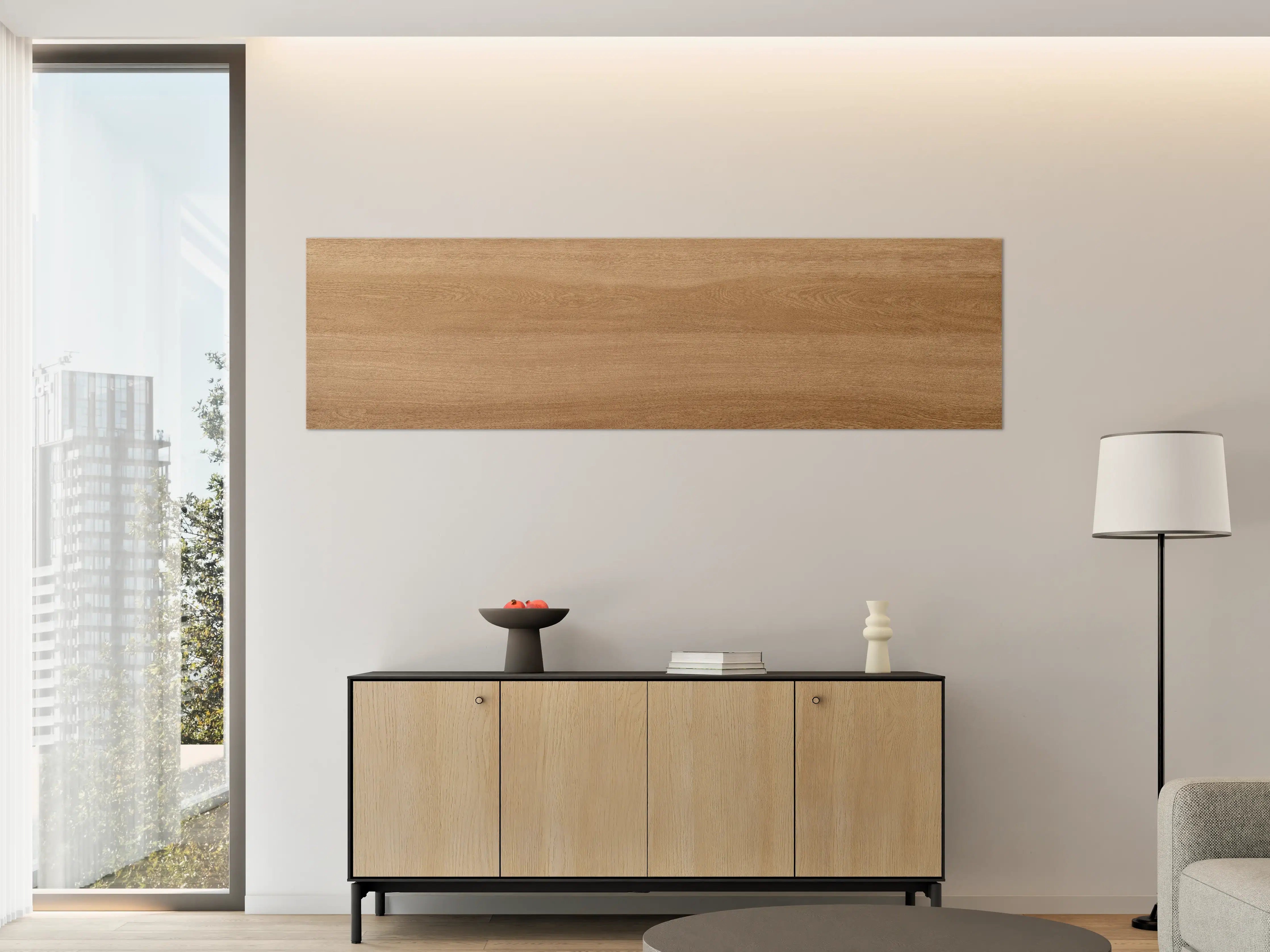 Große Wandbilder - Braunes Holzfliesen Muster