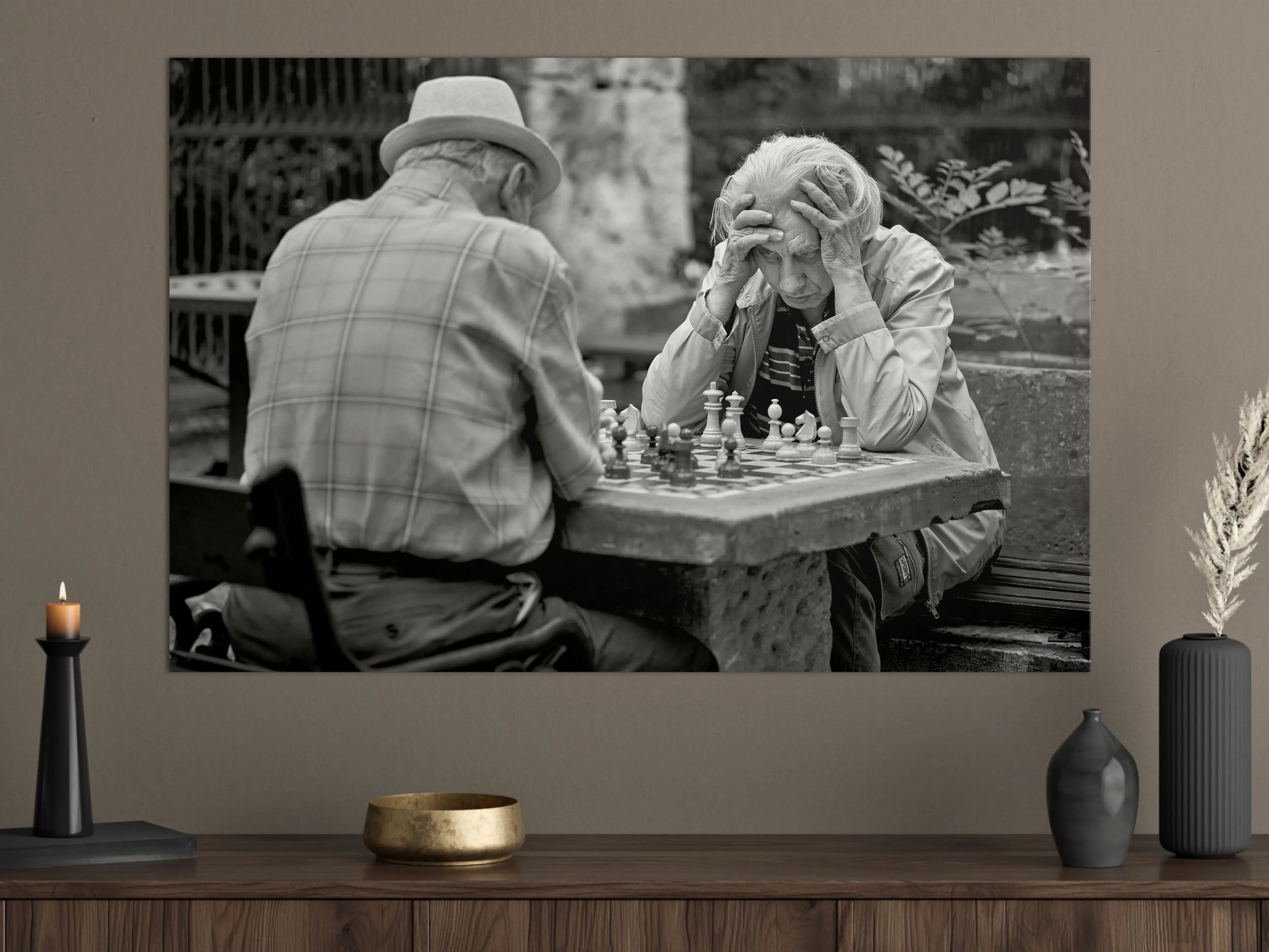 Große Wandbilder - Brettspiele - Schwarz-weiß