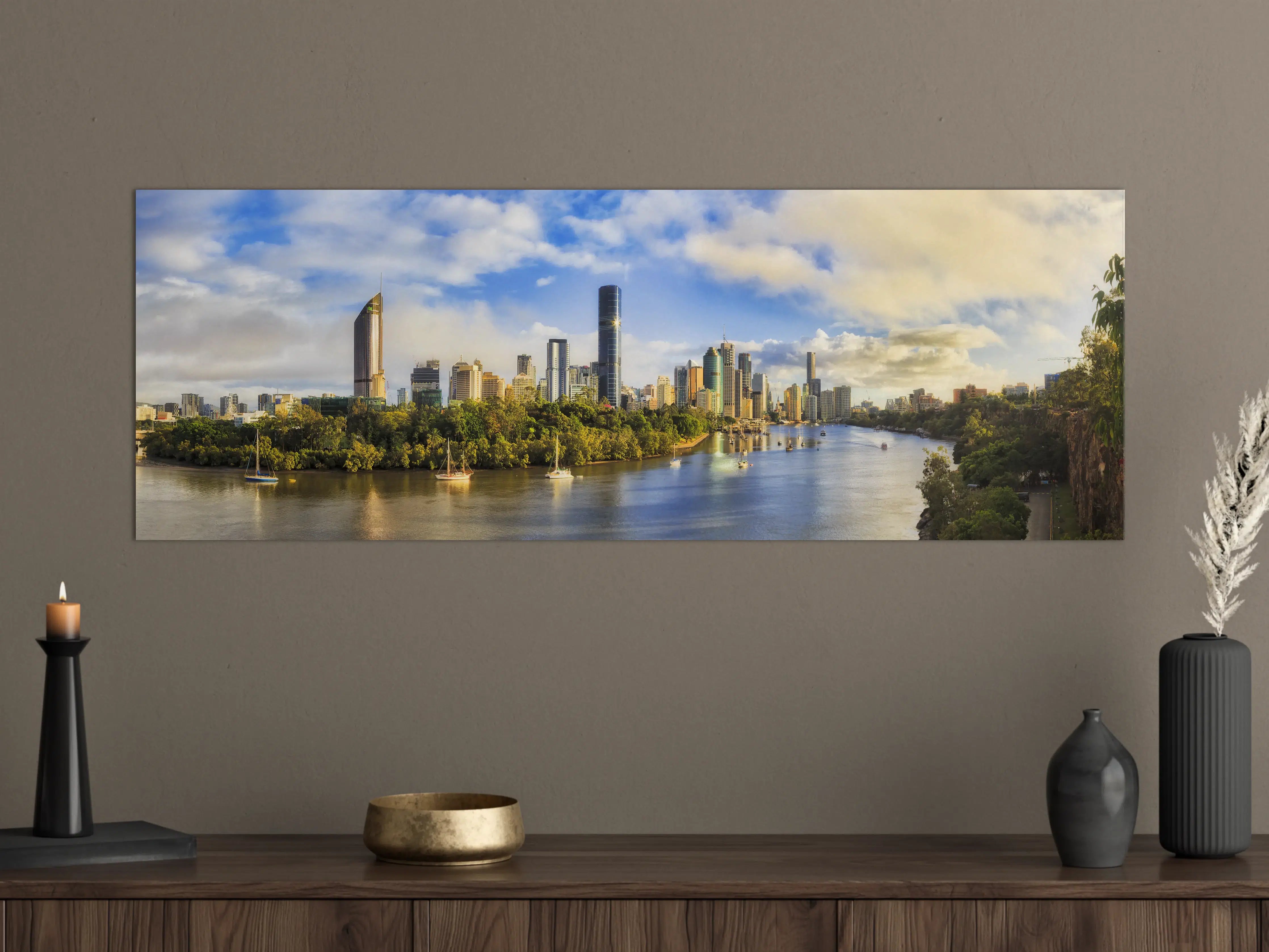 Große Wandbilder - Brisbane Skyline mit Fluss