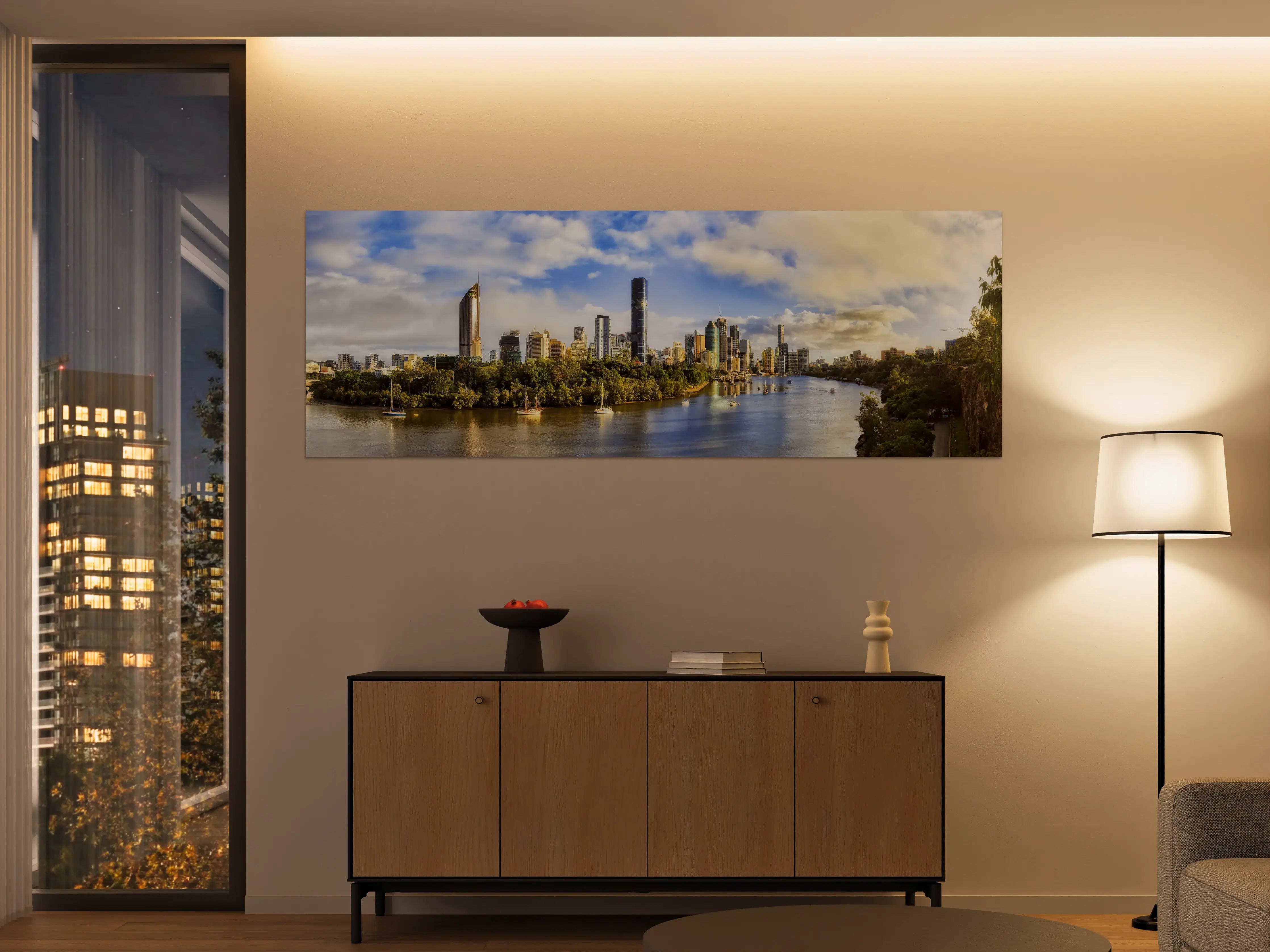 Große Wandbilder - Brisbane Skyline mit Fluss