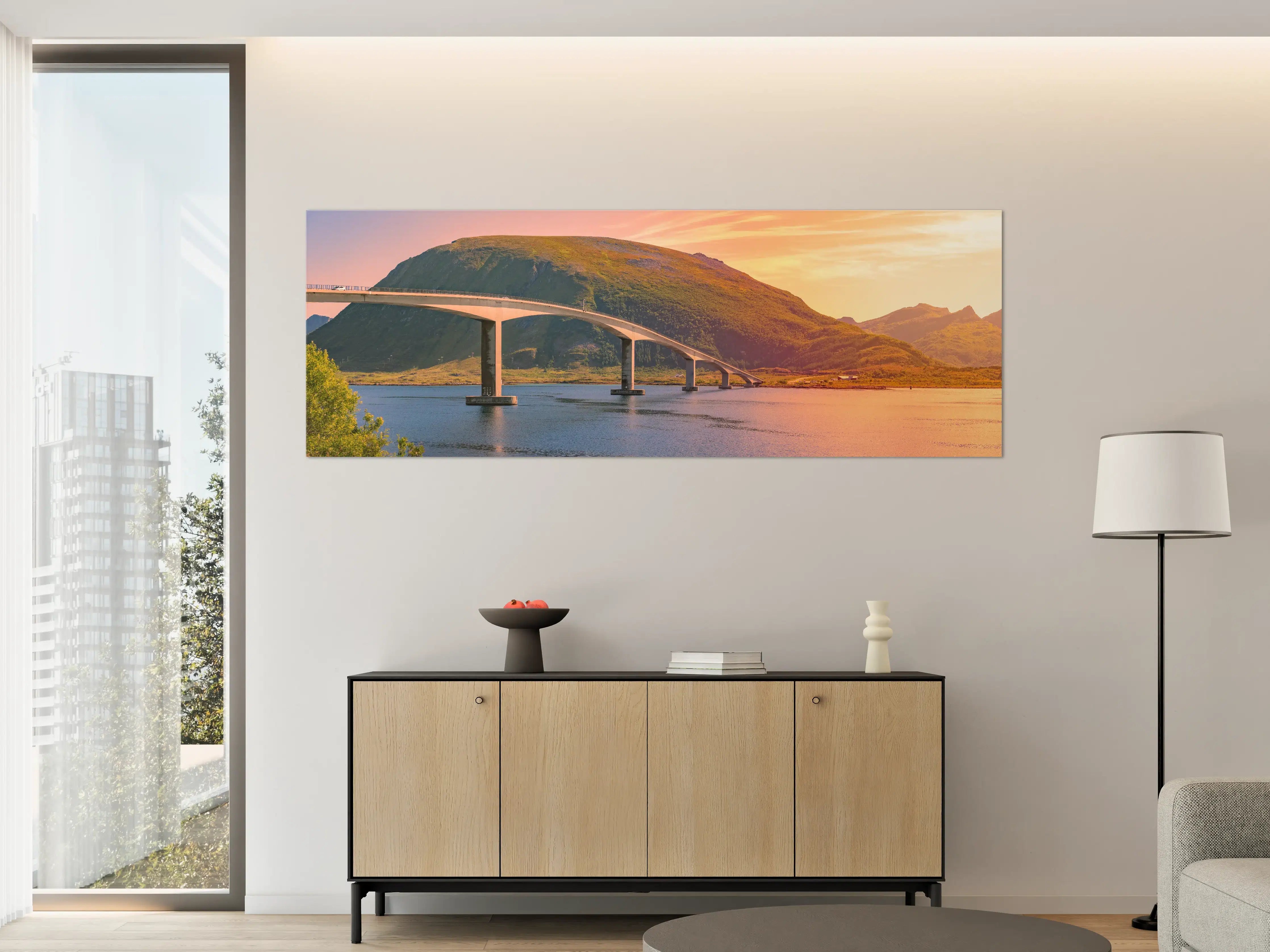 Große Wandbilder - Brückenstraße in Norwegen