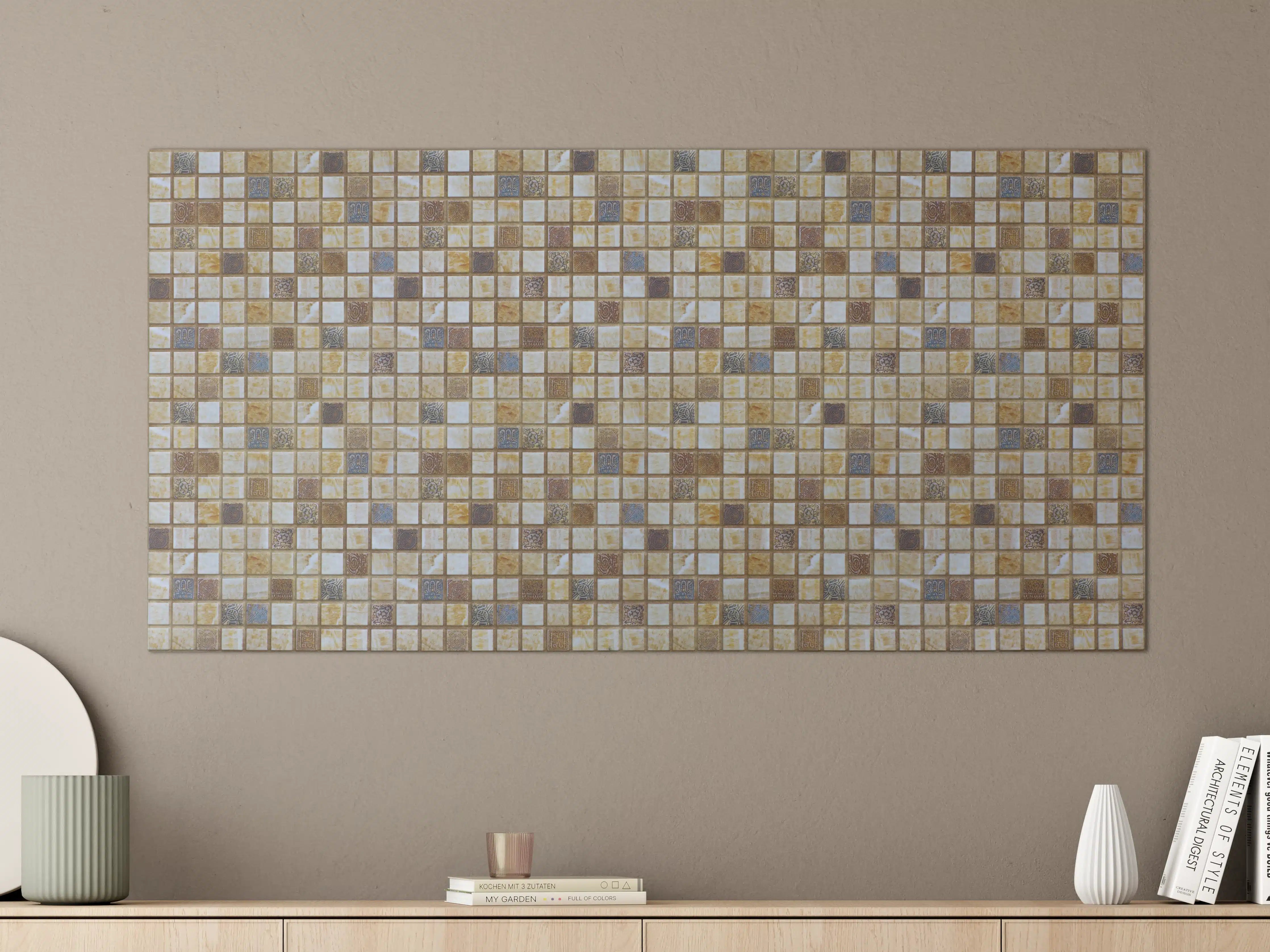 Große Wandbilder - Bunt Mosaik Fliesen Design