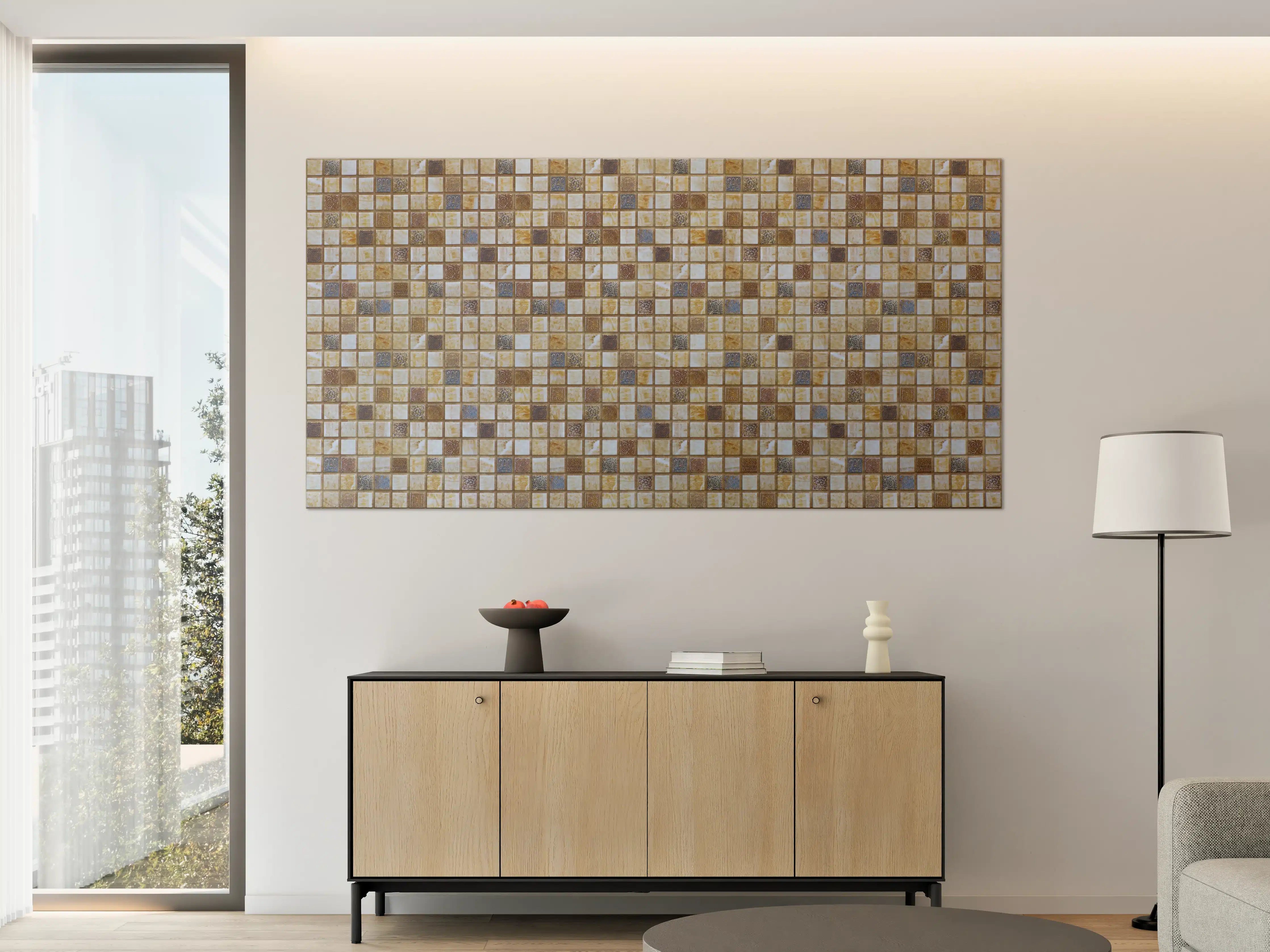 Große Wandbilder - Bunt Mosaik Fliesen Design